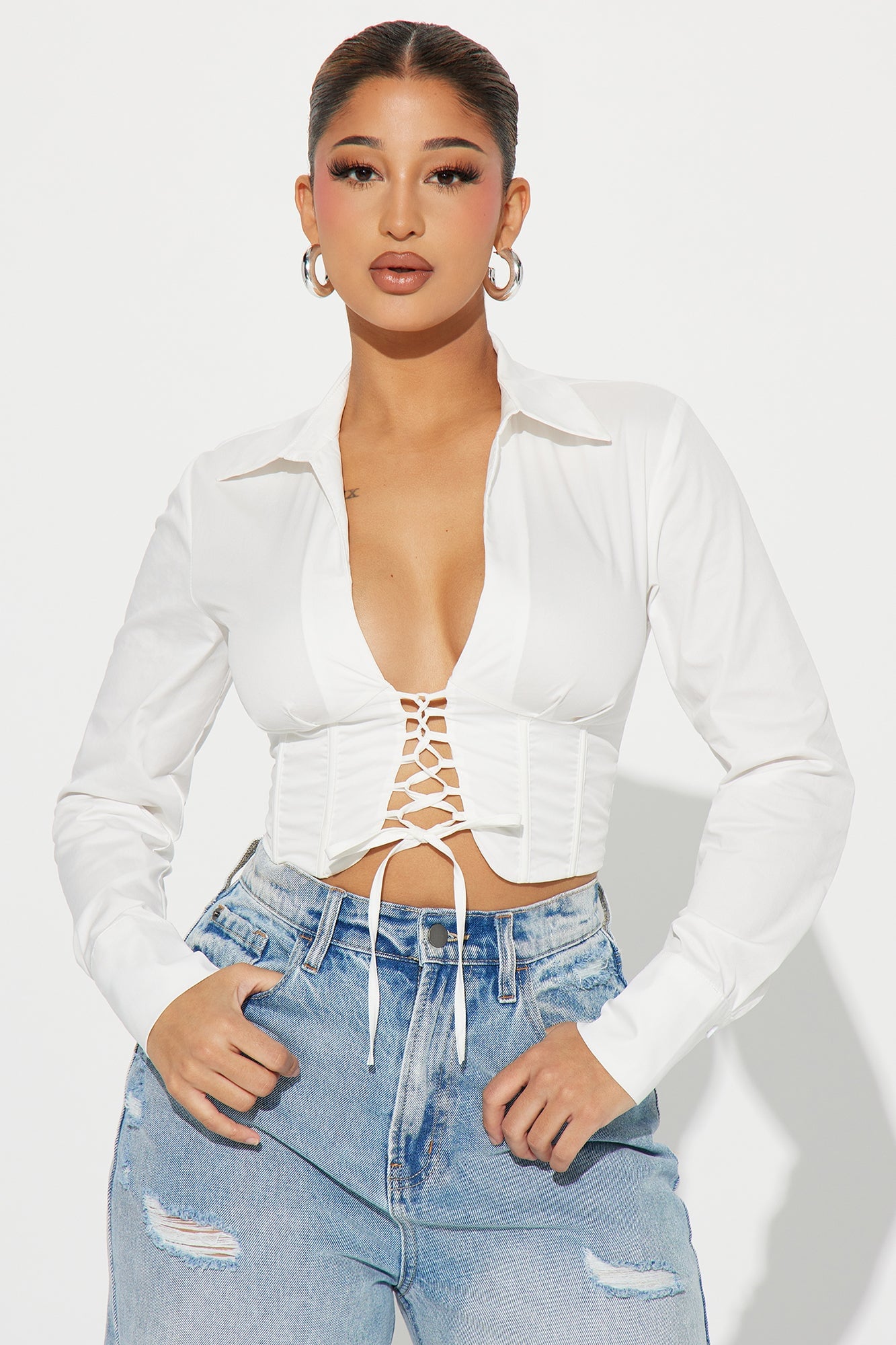 Don't Mind Me Corset Top - White image 4
