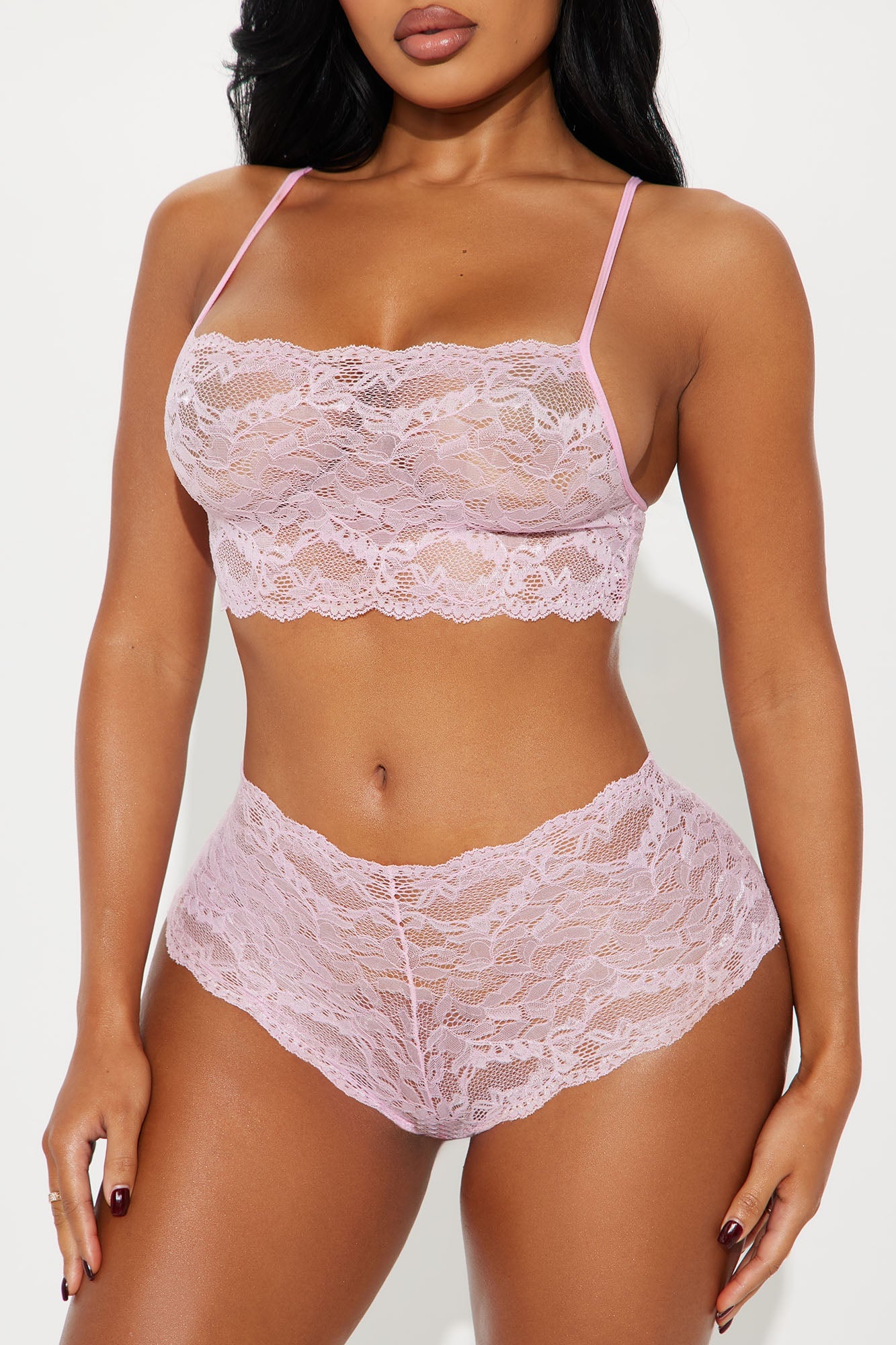 Sultry Moments Lace 2 Piece Set - Pink image 4