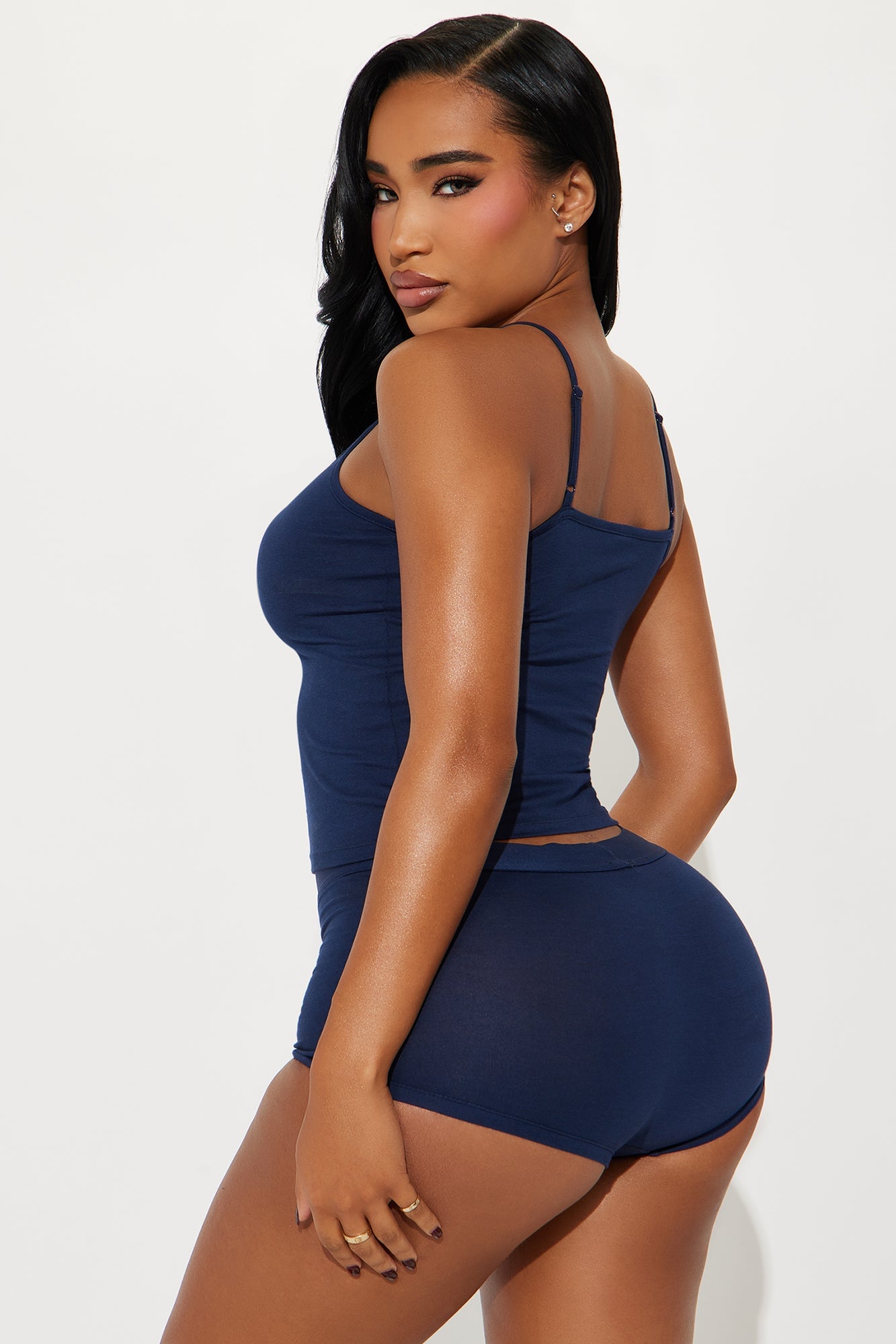 FN Mood Cotton PJ Boxer Short Set - Navy image 6