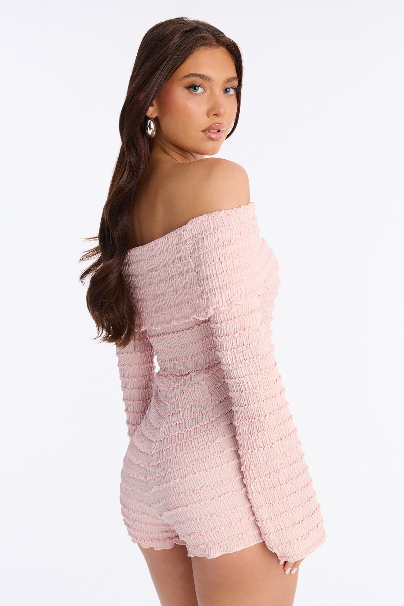Grace Textured Micro Short Romper - Pink image 4