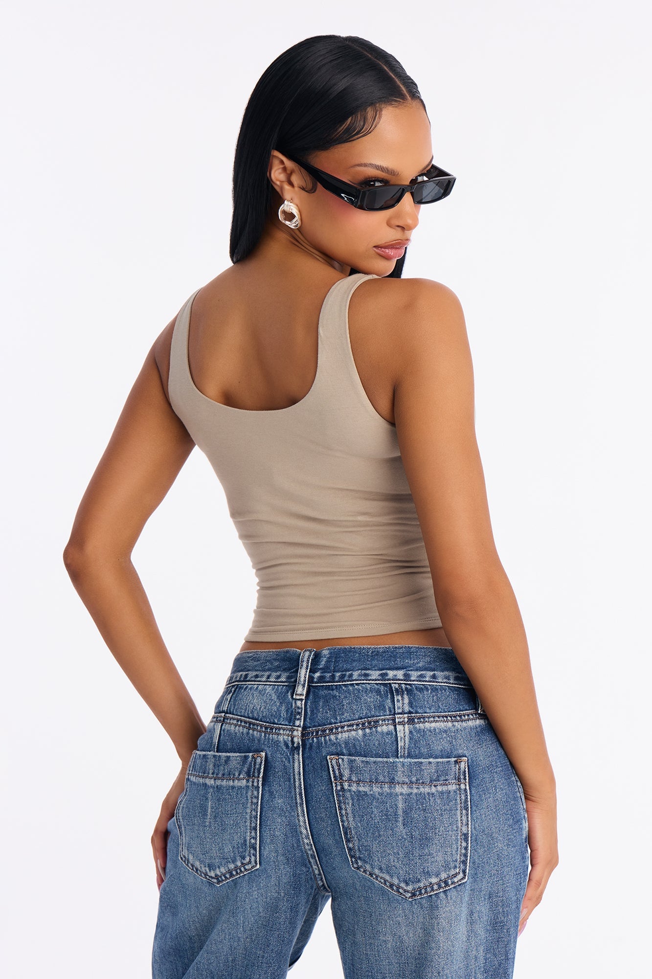 Denise Double Lined Tank - Olive image 8