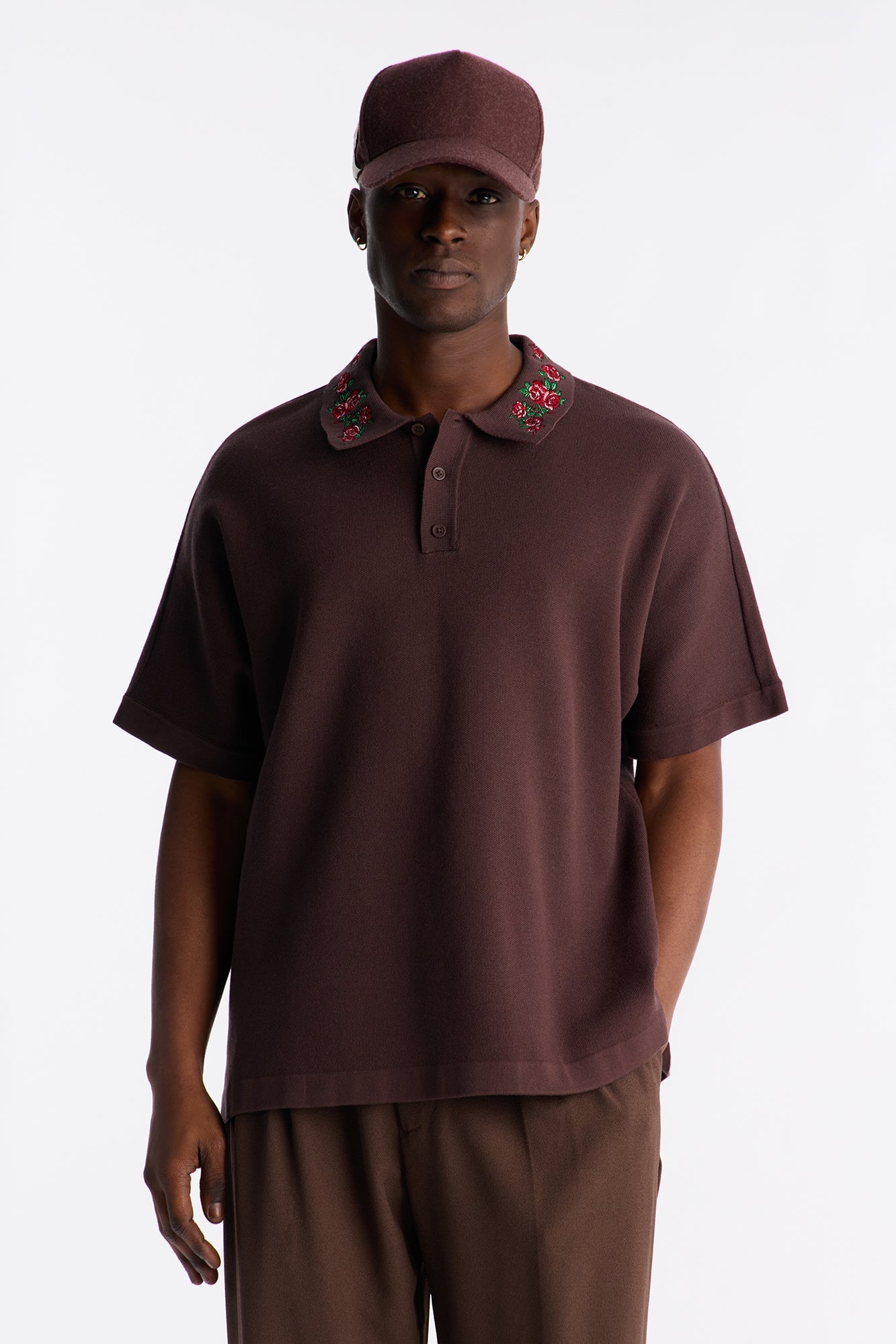 Roses Are Red Polo Short Sleeve Polo - Brown image 5