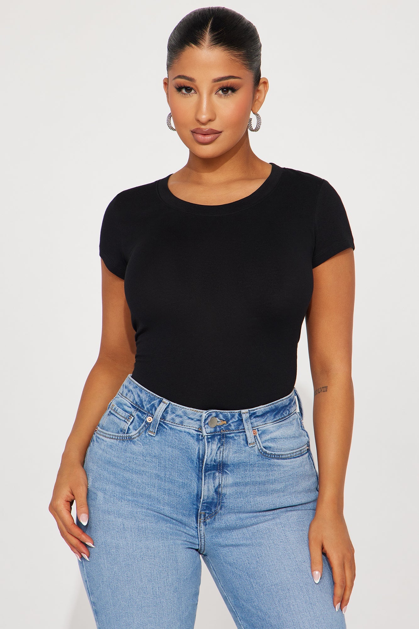 Alyssa Crew Neck Top - Black image 4