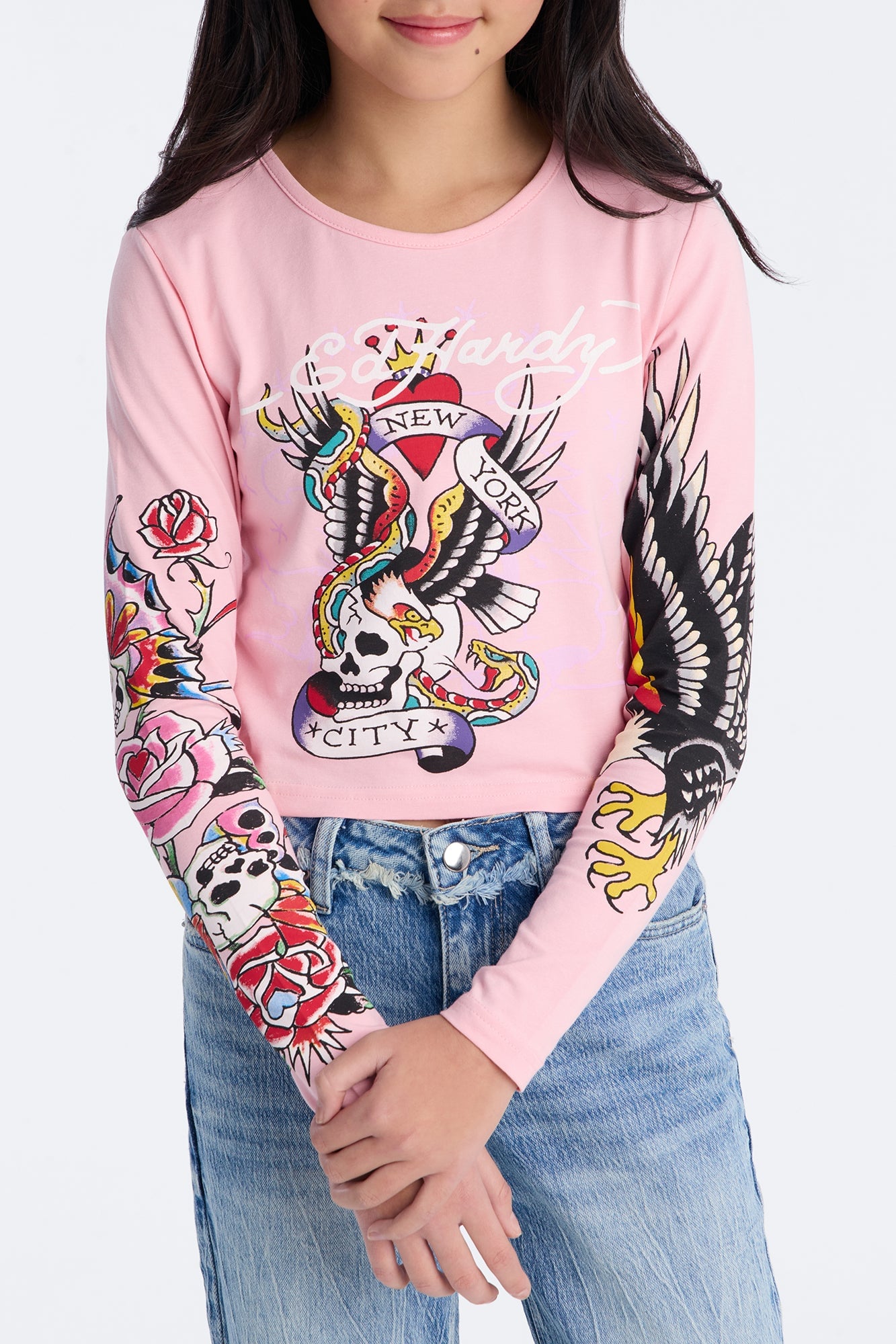 Mini Ed Hardy NYC Long Sleeve Tee - Pink image 3