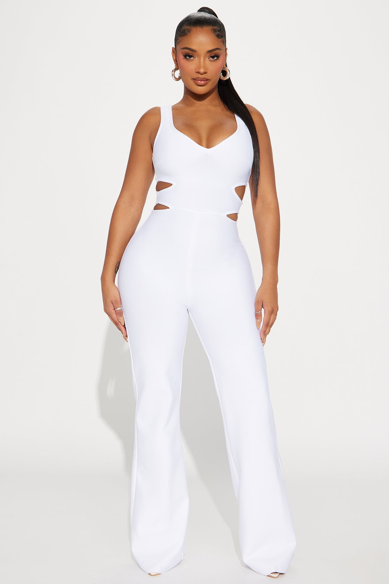 On The Stage Bandage Jumpsuit - White image 4