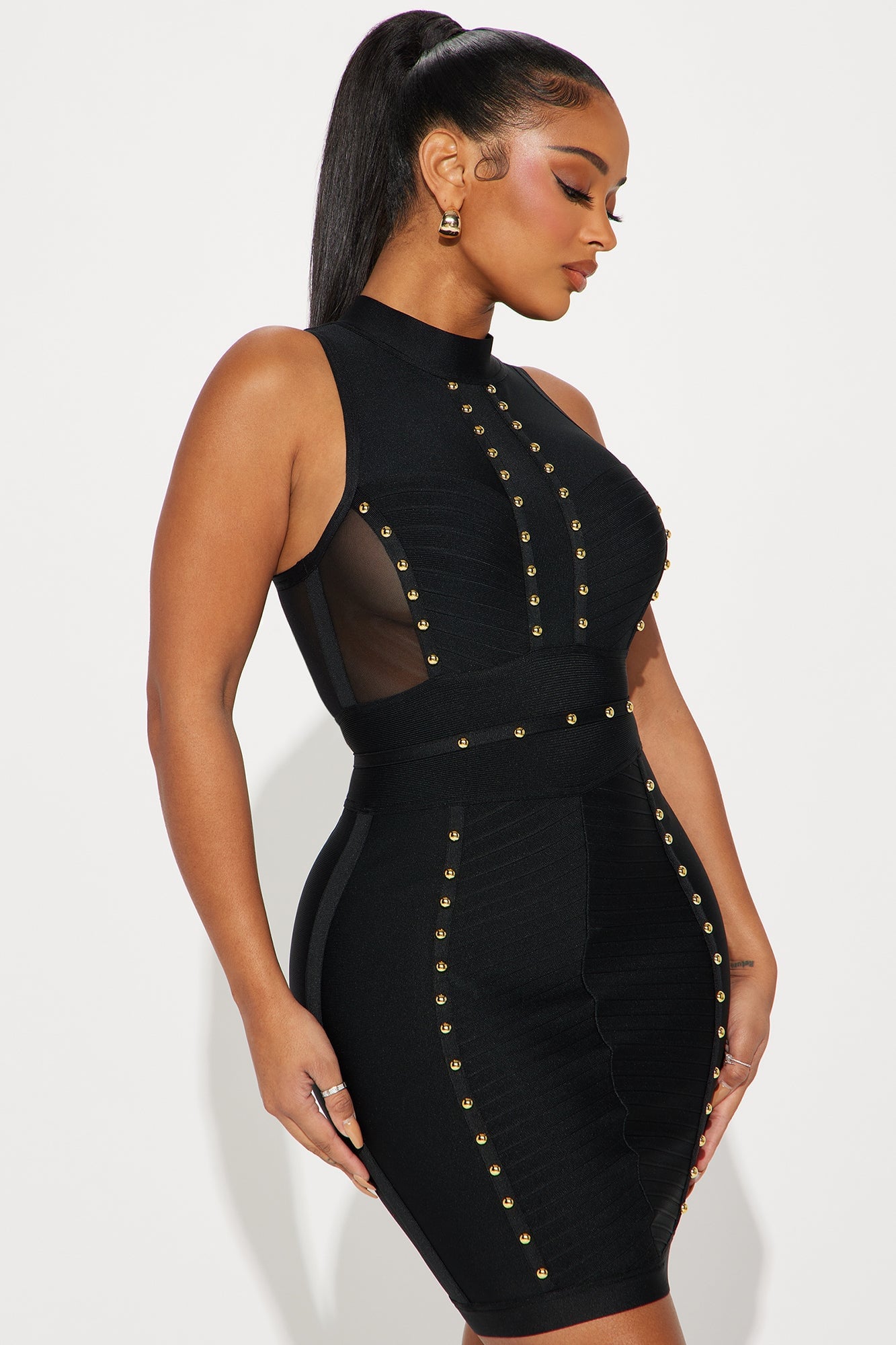 Nadia Bandage Mini Dress - Black image 4