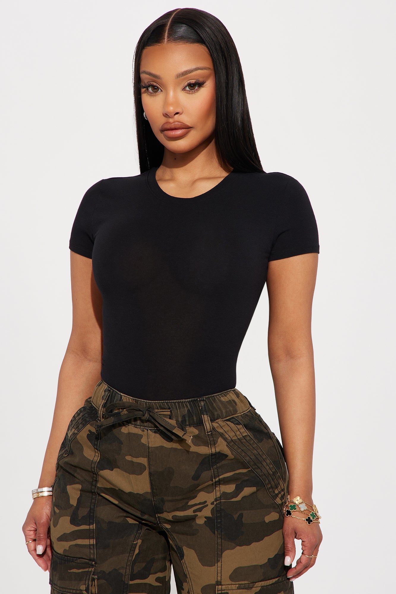 Camilla Classic Fit Crew Neck Tee - Black image 4