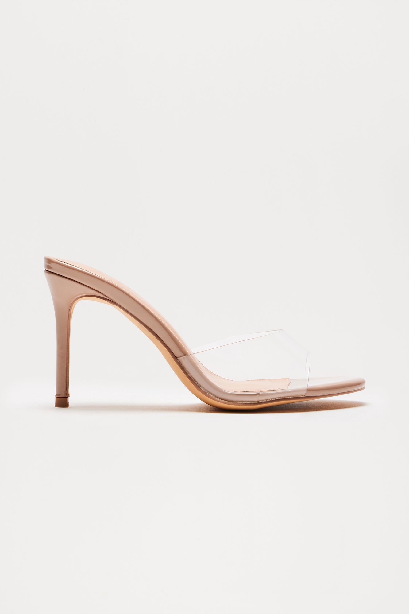 Shanley Faux Patent Stiletto Mules - Clear image 3