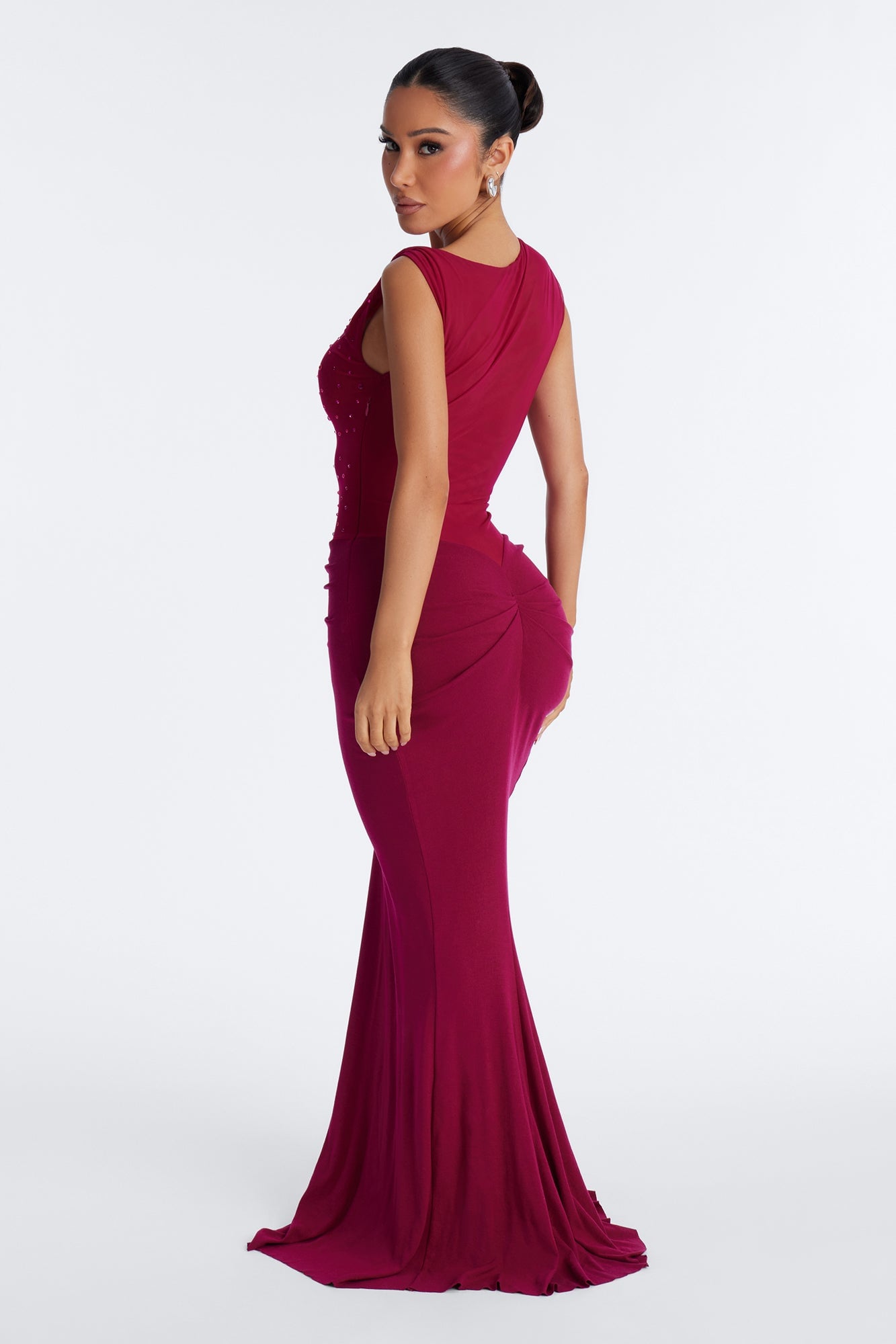 Forever Mood Embellished Gown - Magenta image 7