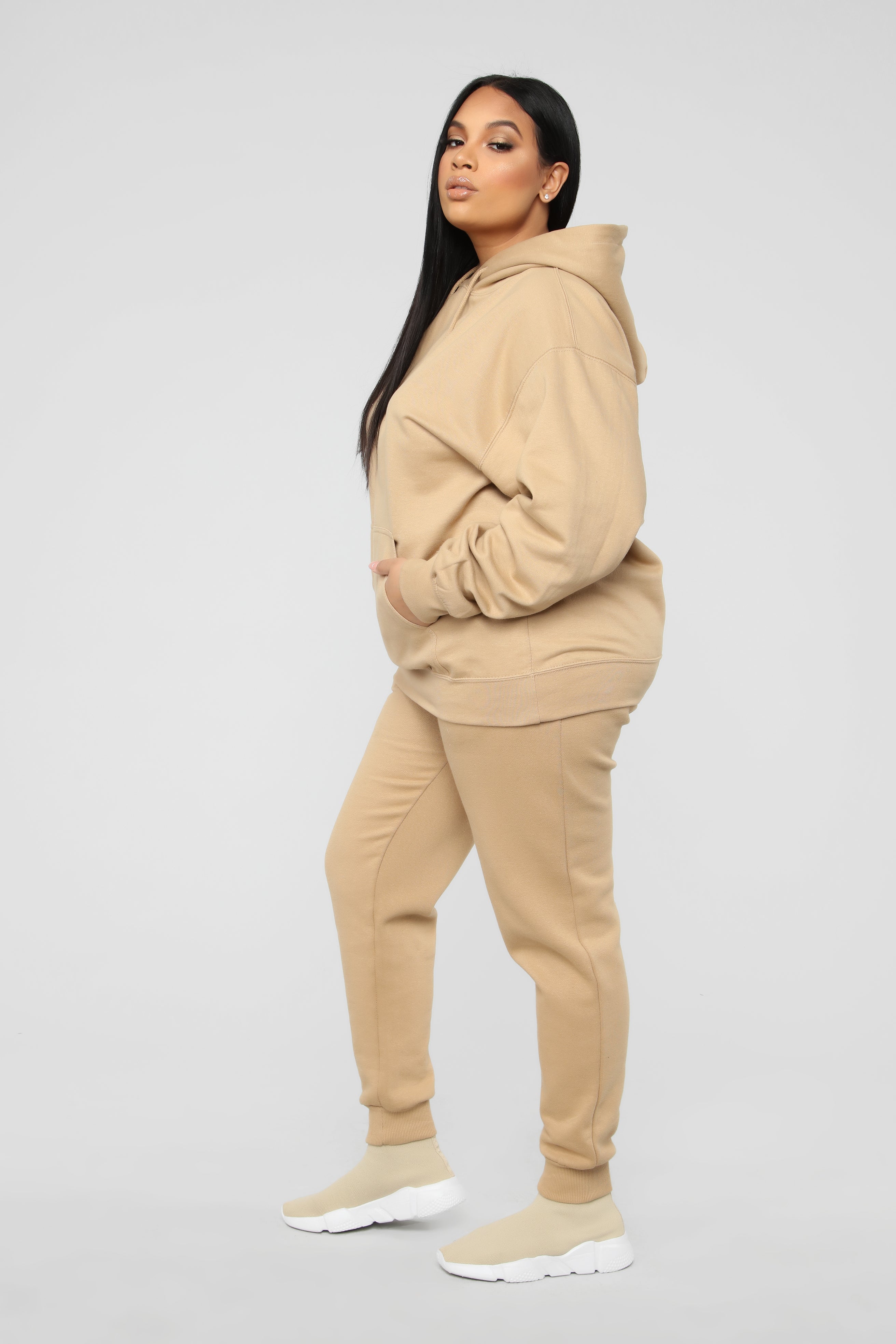 Stole Your Boyfriend's Oversized Jogger - Nude image 10