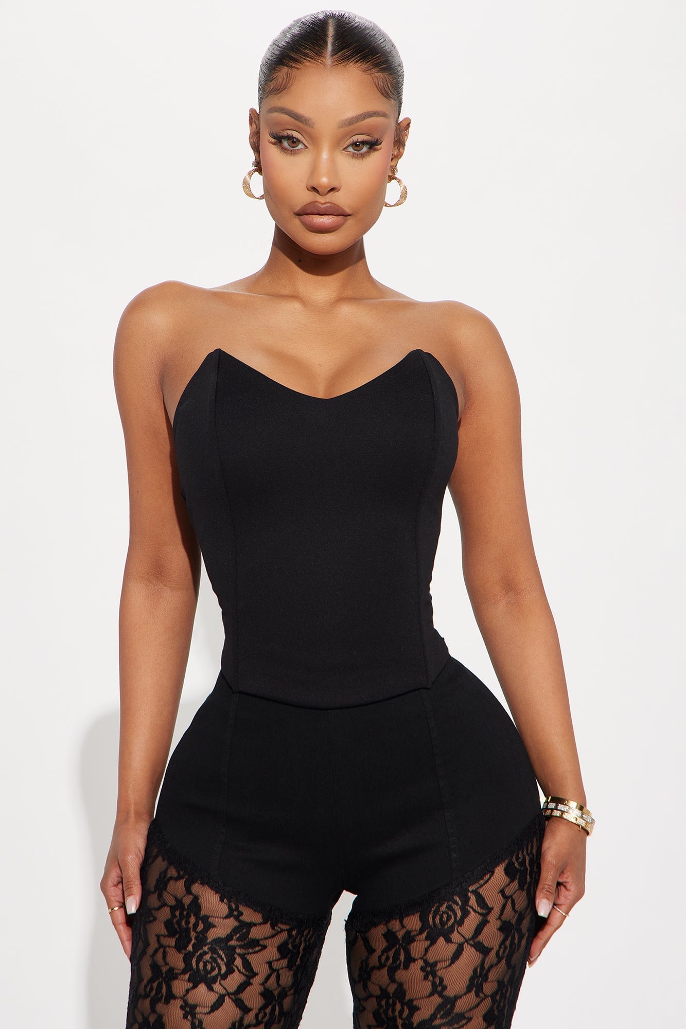 Jovie Ponte Corset Top - Black image 4
