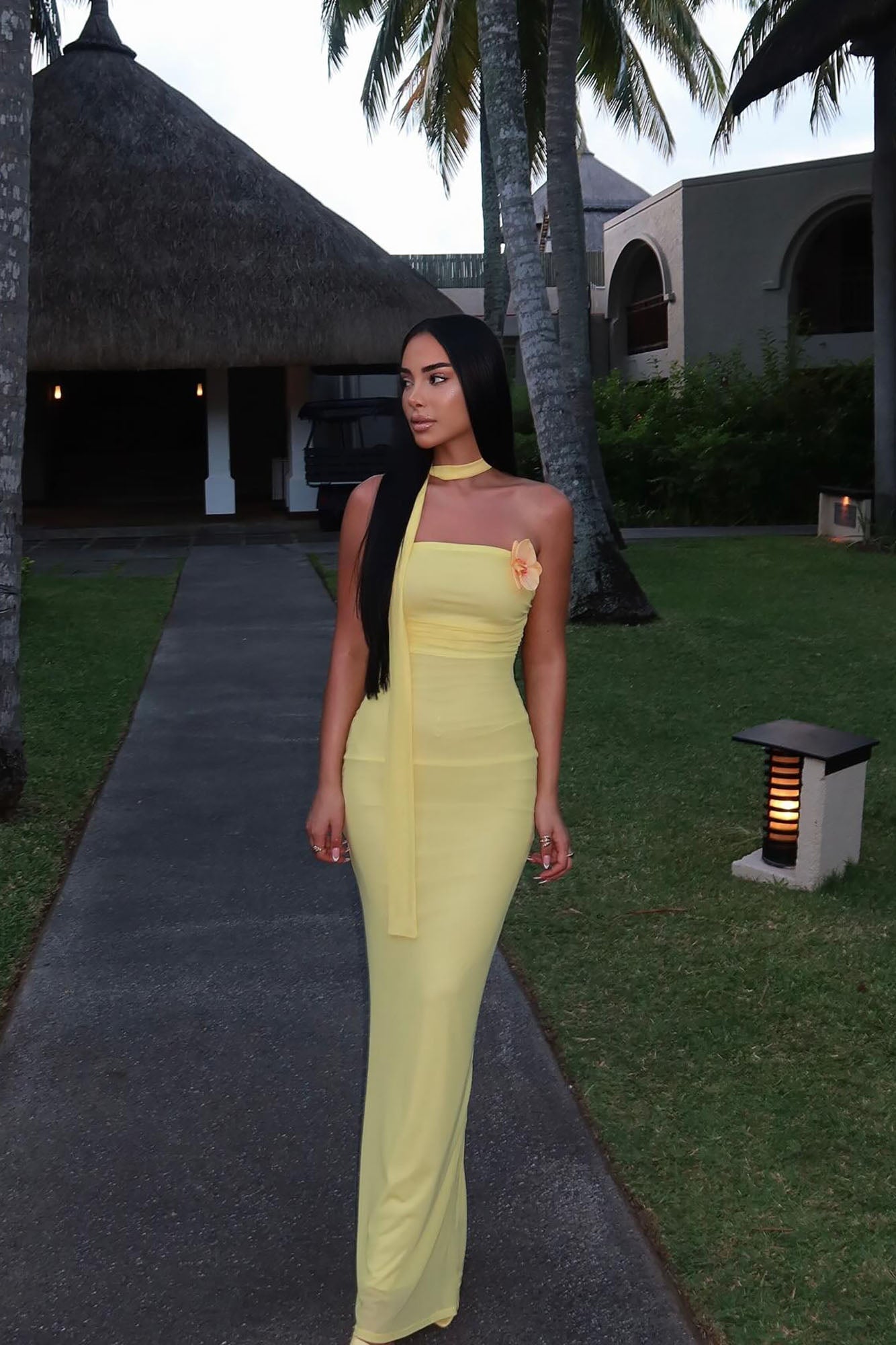 Rosa Mesh Strapless Maxi Dress - Yellow image 5