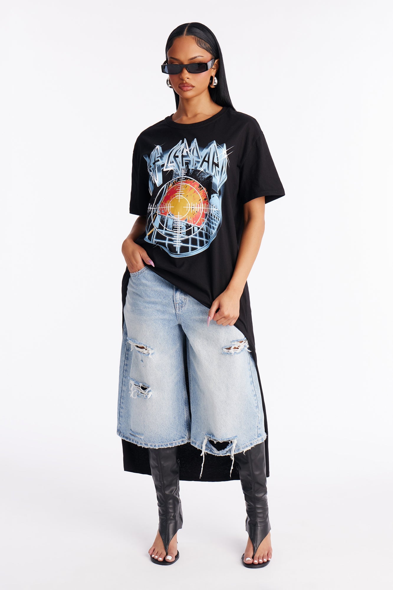Def Leppard High Low Tee - Black image 1