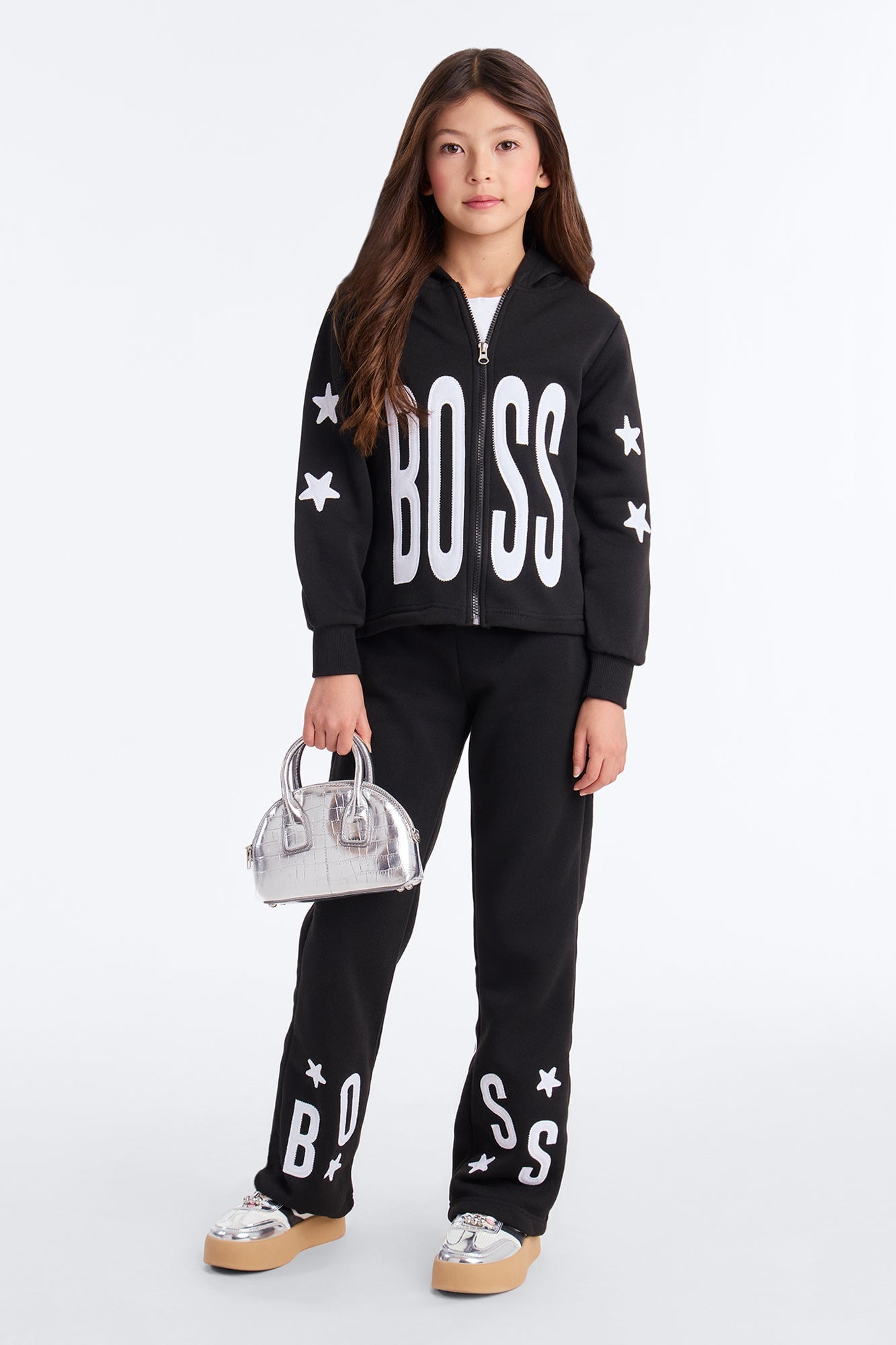 Mini She's A Boss Pant Set - Black image 1