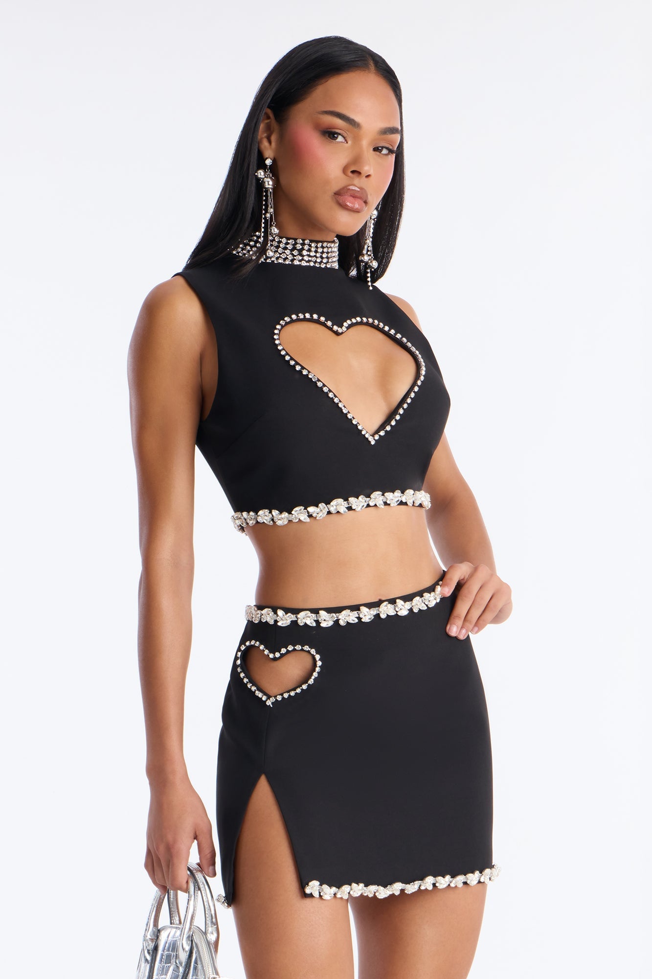 Not Your Valentine Skirt Set - Black image 1