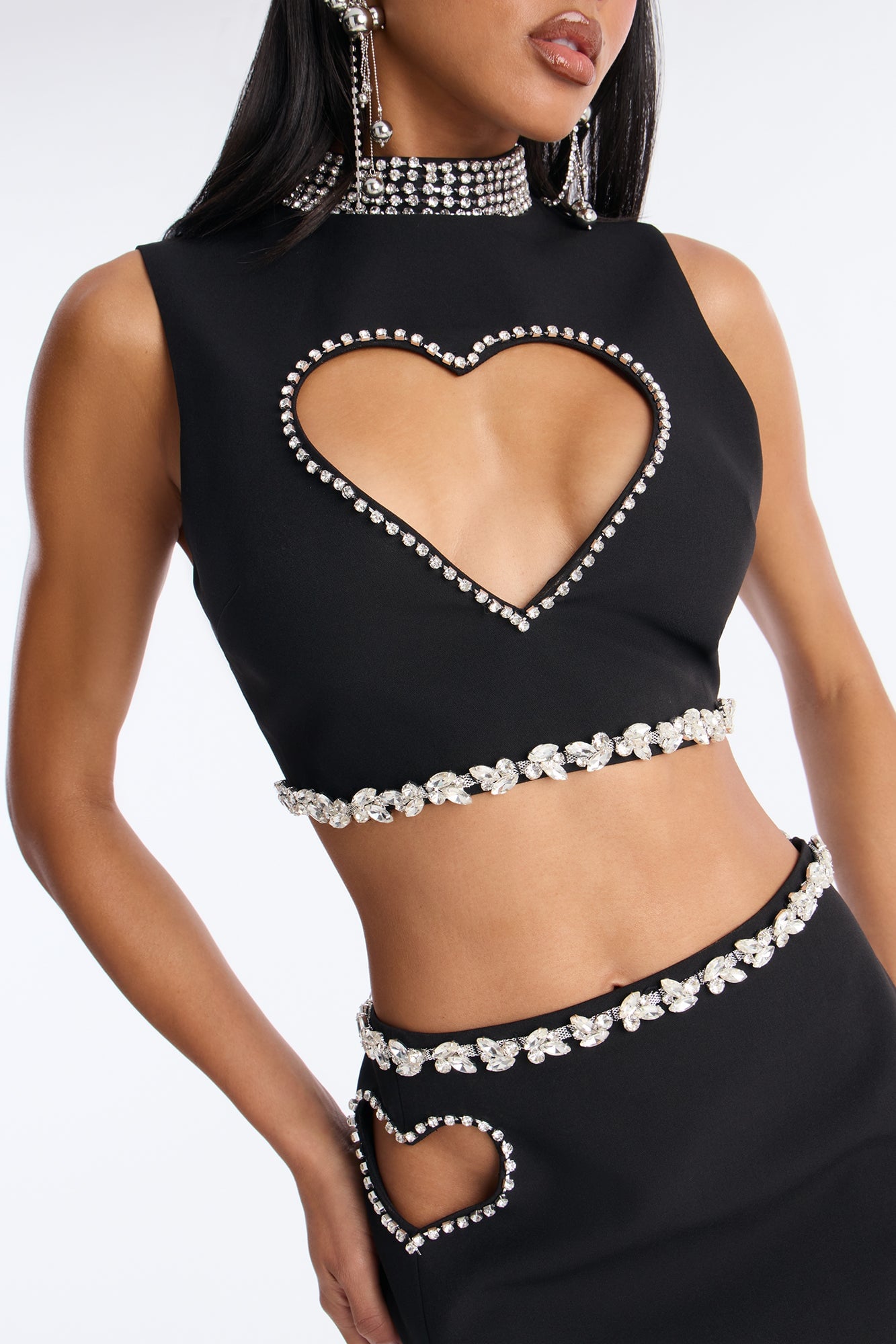 Not Your Valentine Skirt Set - Black image 3