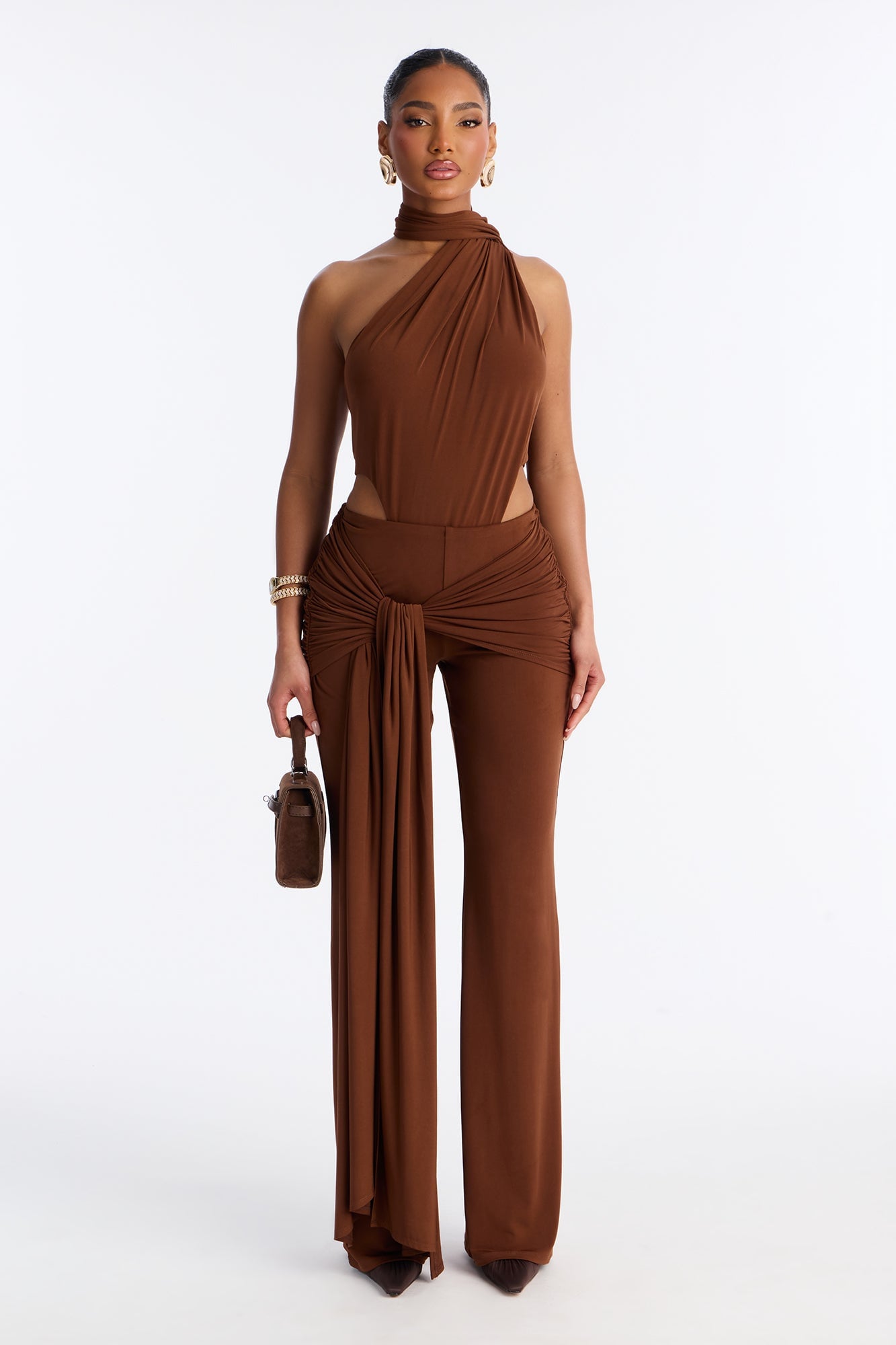 Lovers Lane Jersey Pant Set - Brown image 1