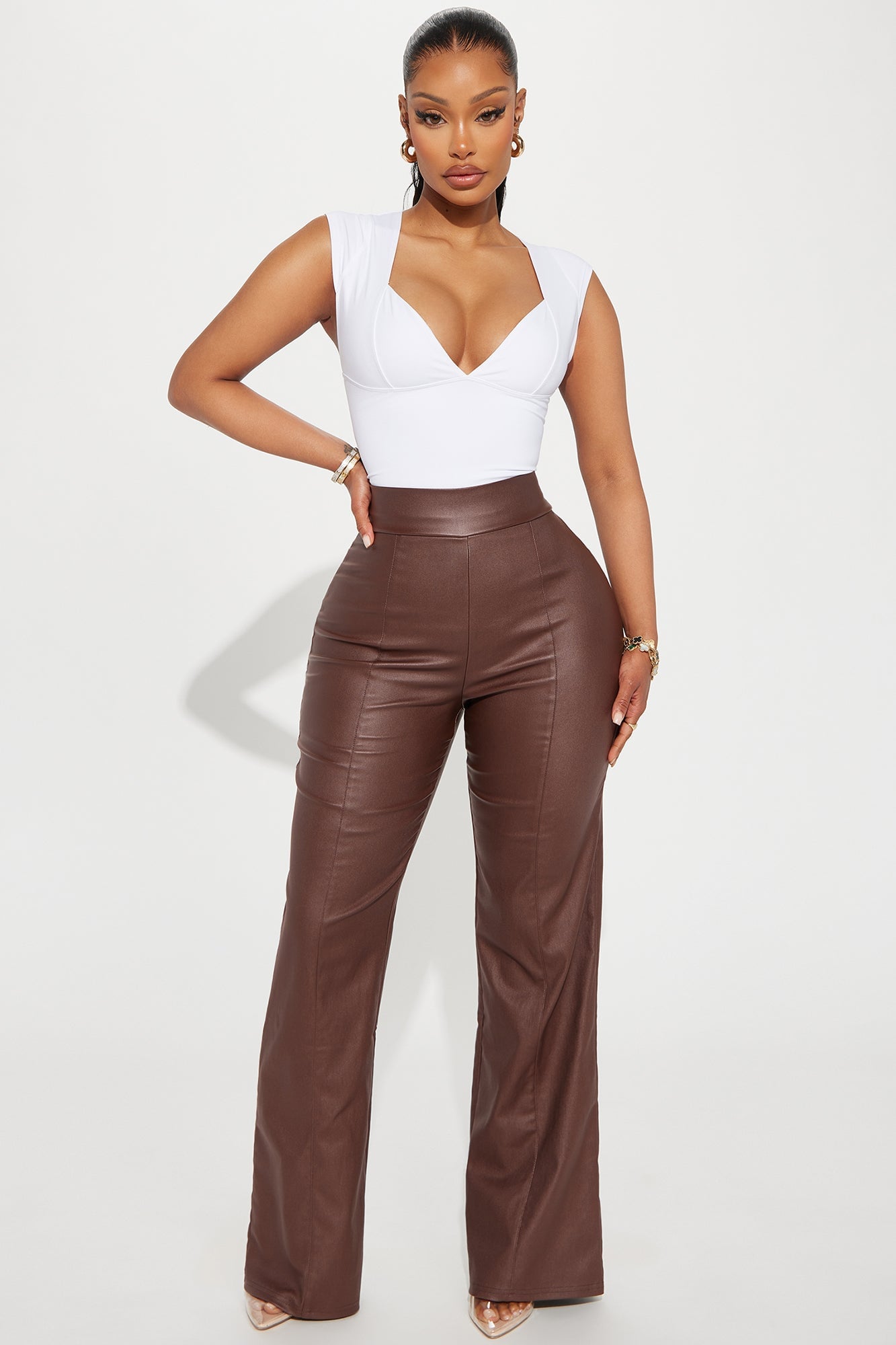Salty Sweet Plunge Neck Top - White image 3