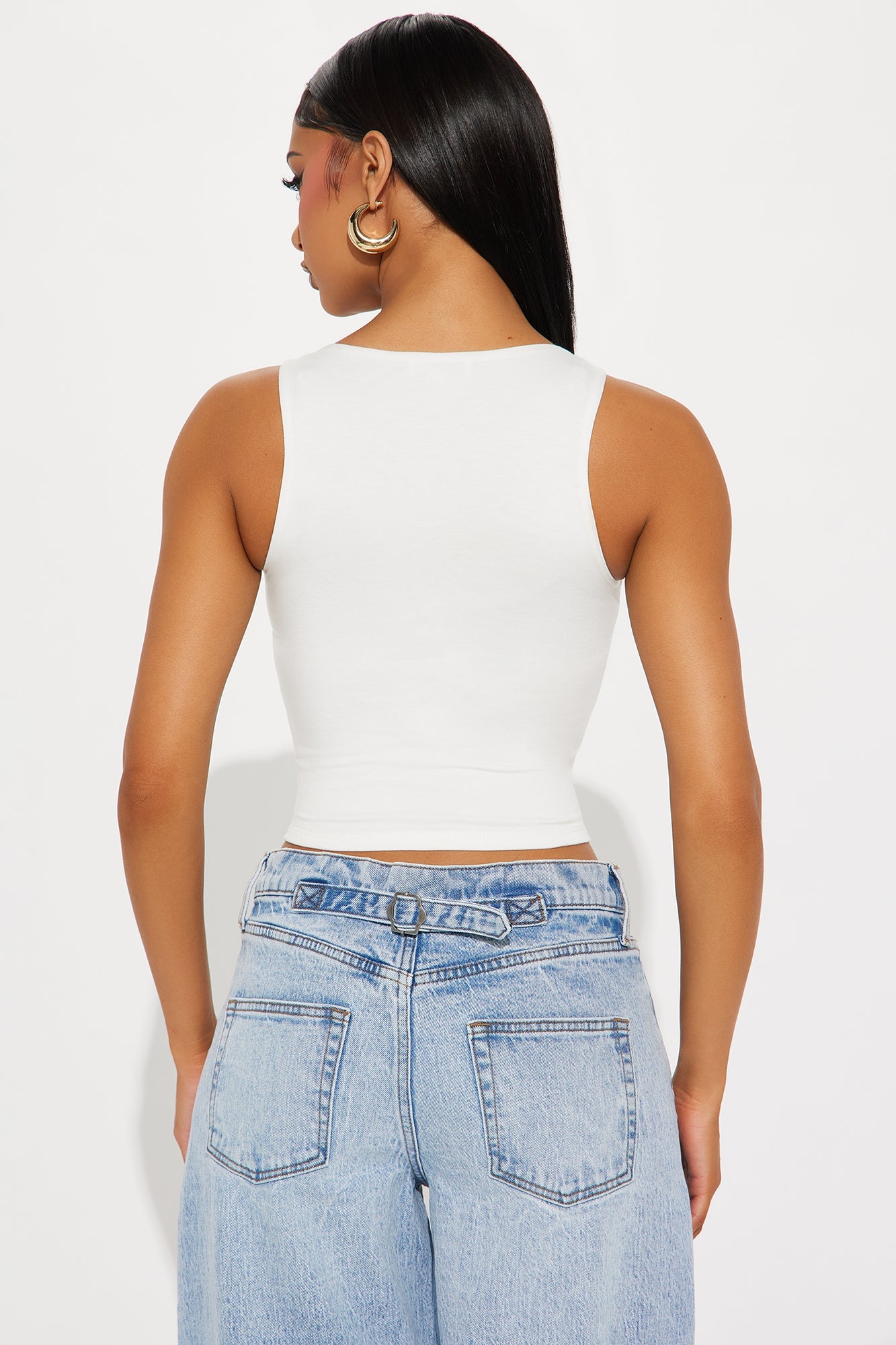 Amberly Double Lined Jersey Tank - White image 3