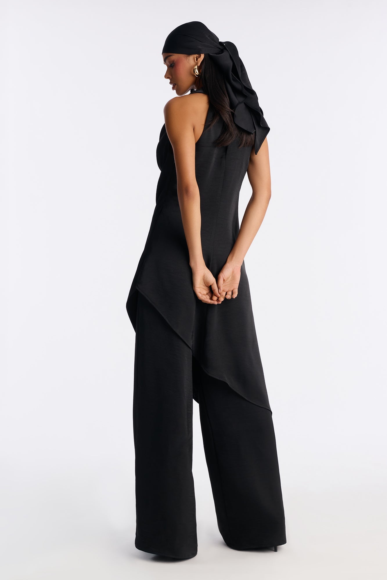 Kalina Cowlneck 2 Piece Jumpsuit Set - Black image 8