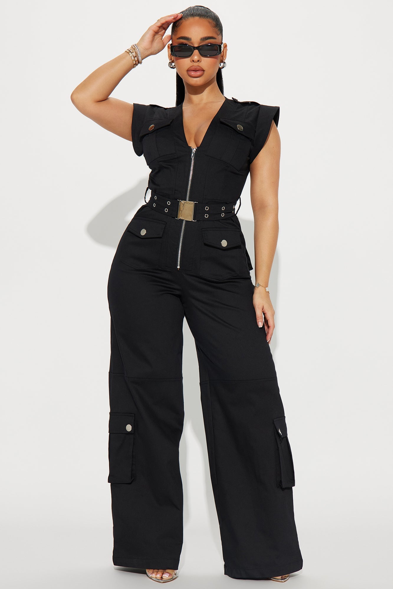 Making Headlines Jumpsuit - Black image 4