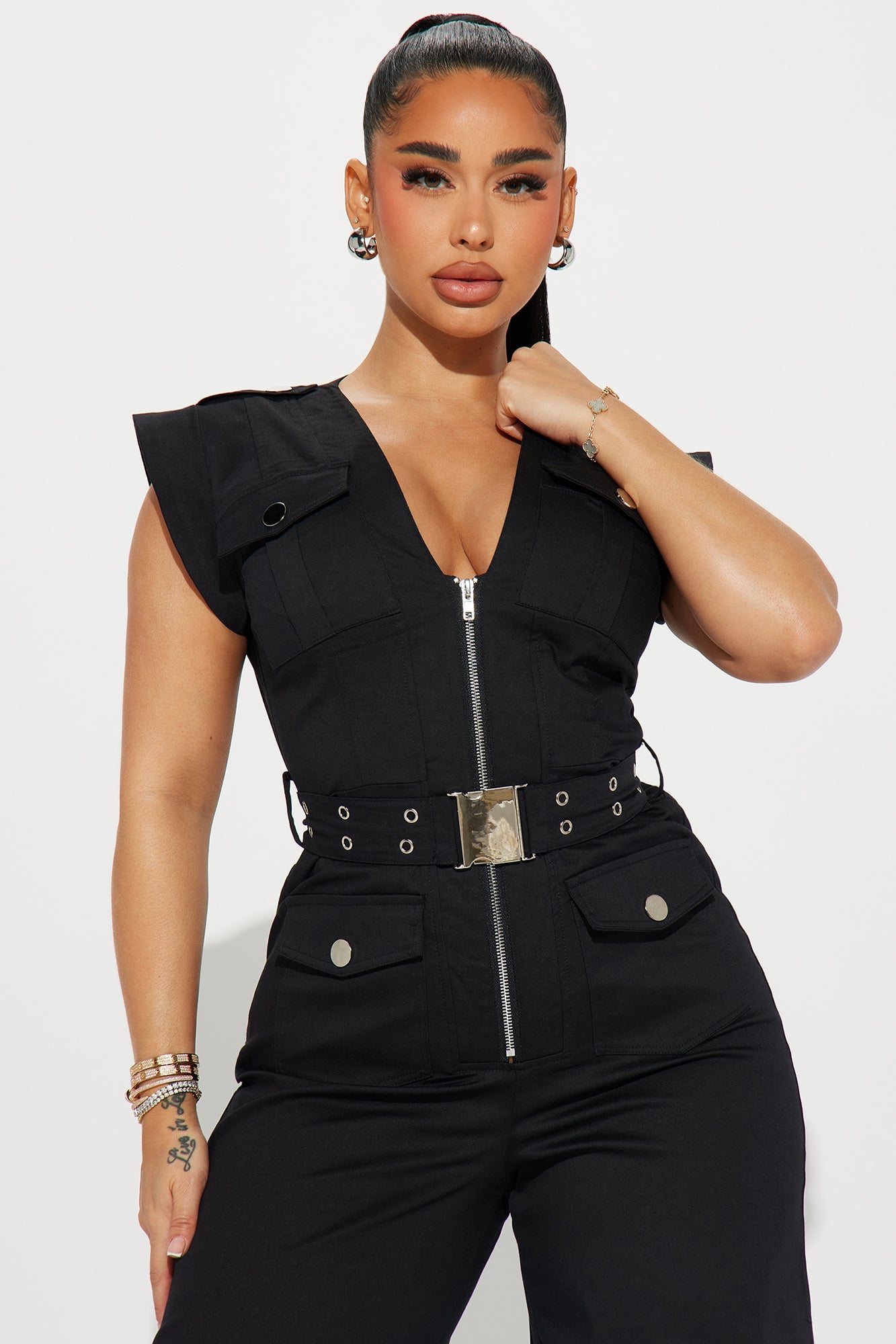 Making Headlines Jumpsuit - Black image 5