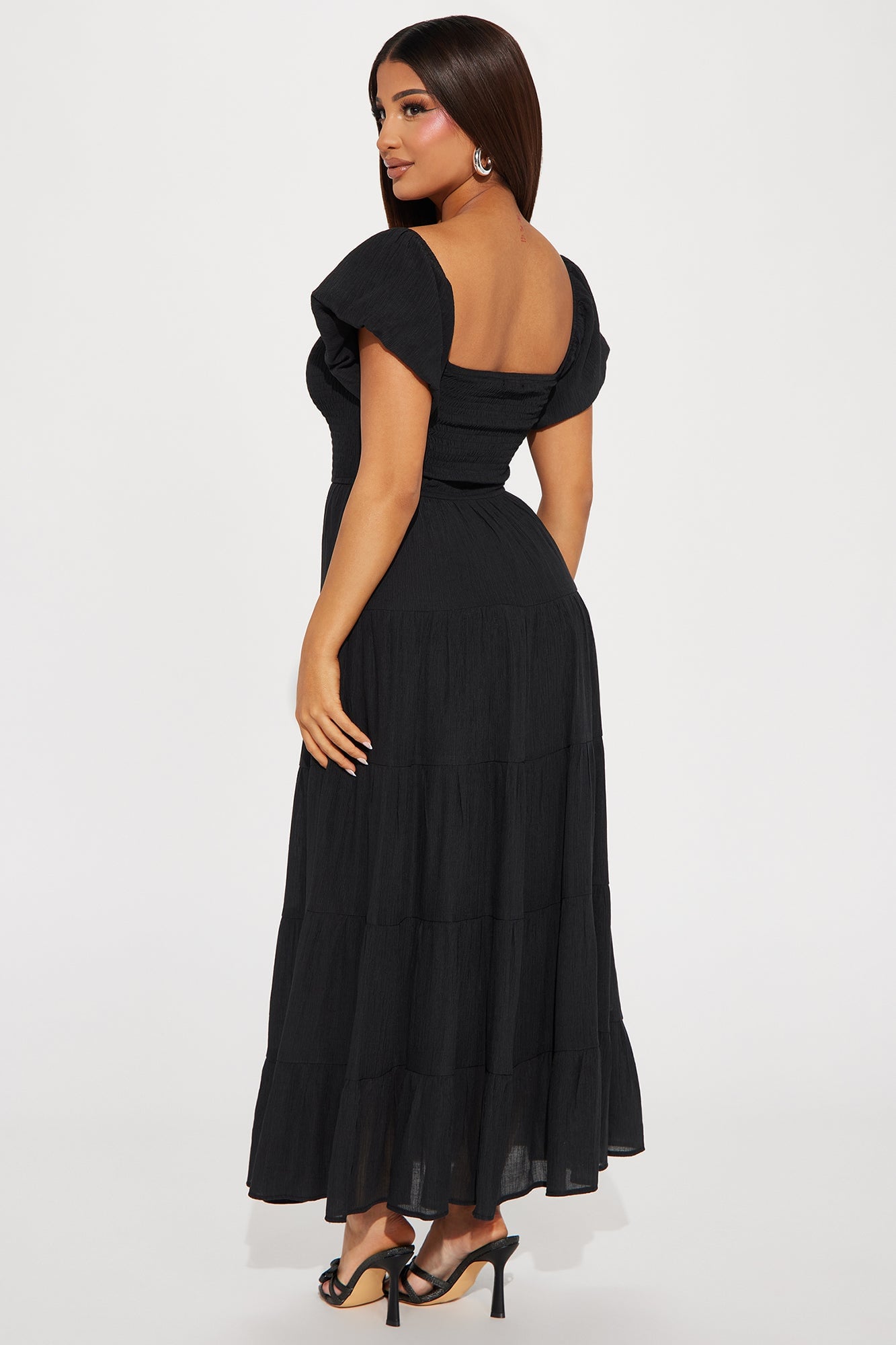 Georgia Ruffle Maxi Dress - Black image 6
