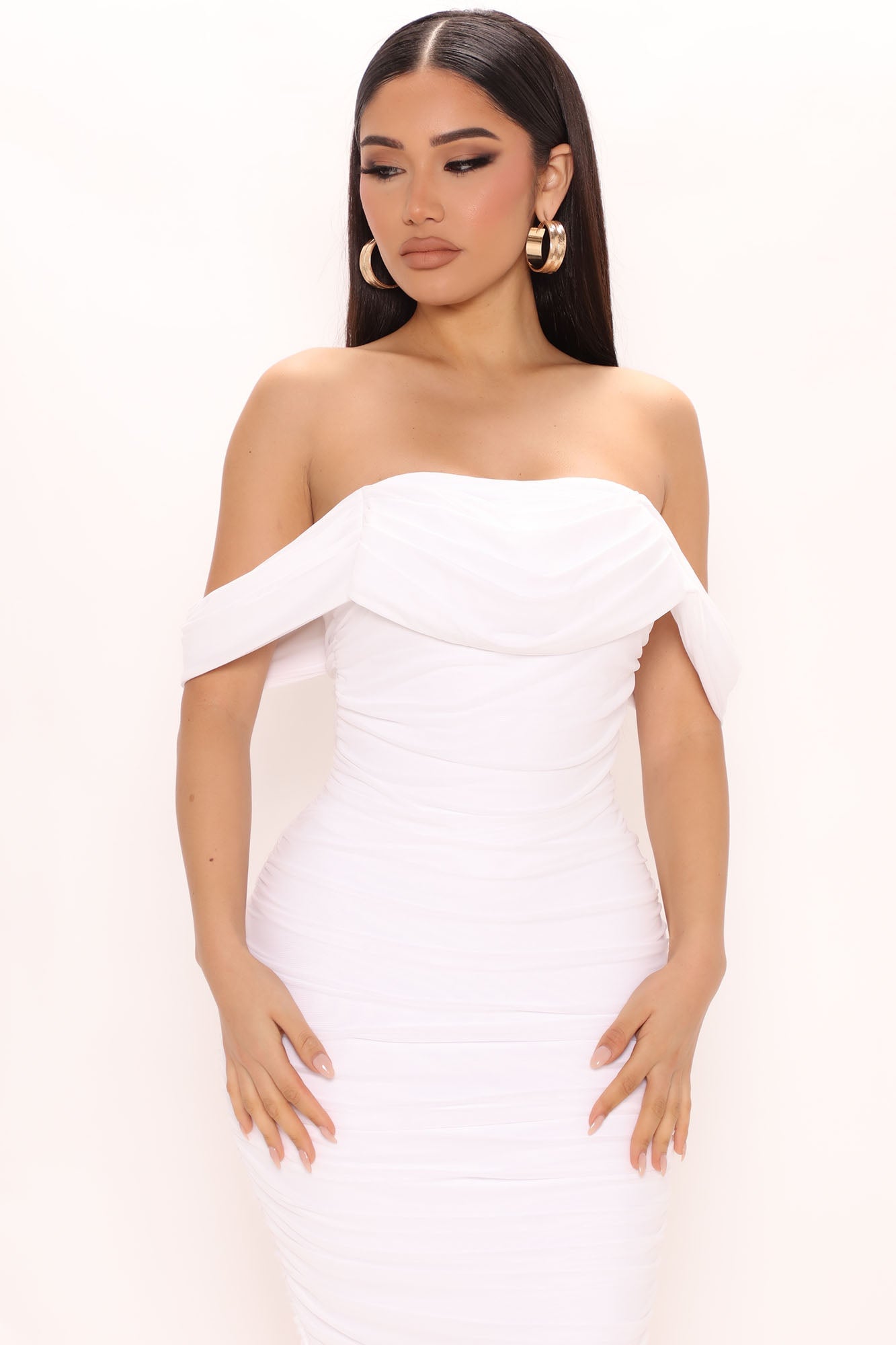 Bad For The Night Bandage Midi Dress - White image 7
