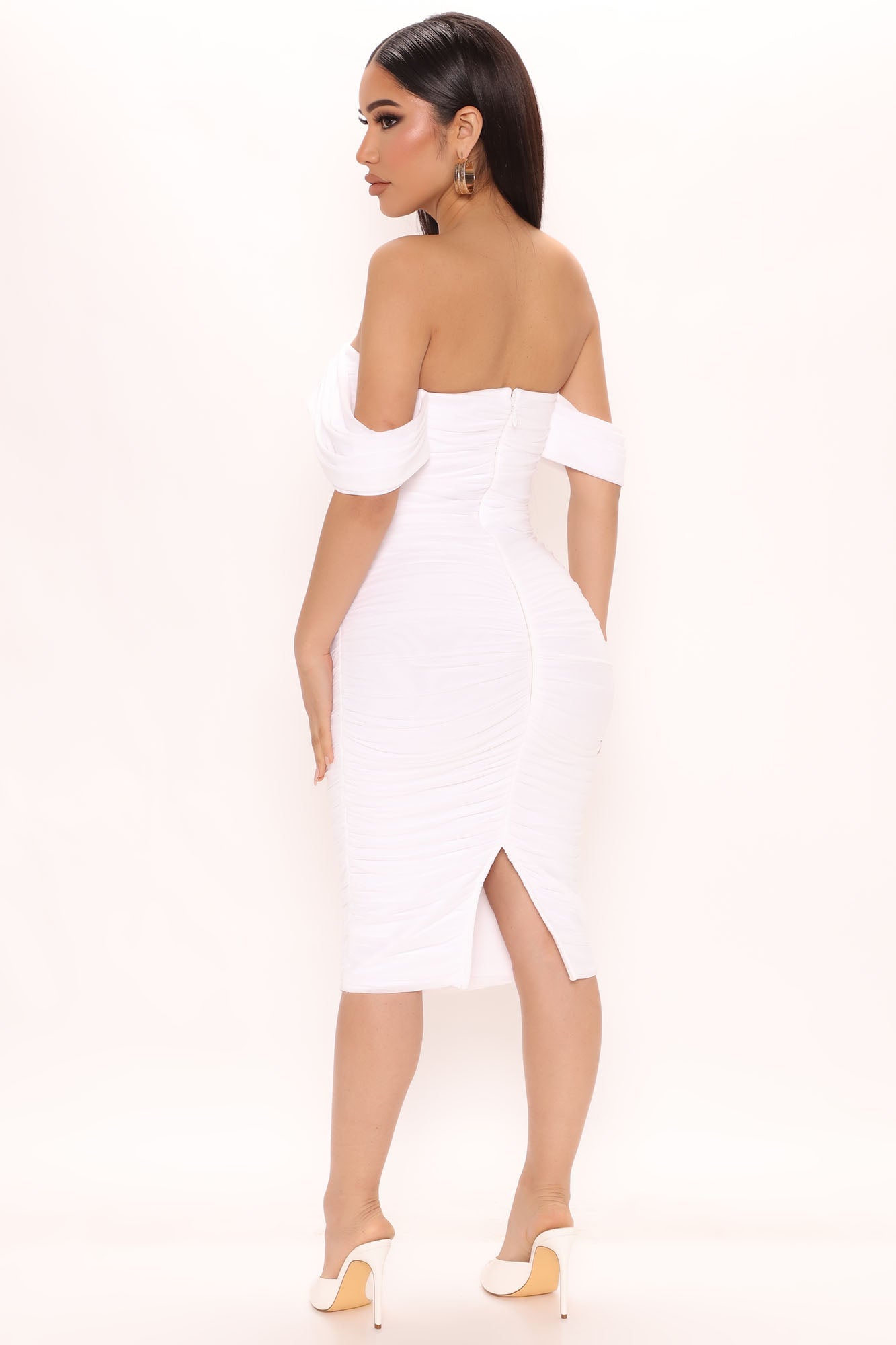Bad For The Night Bandage Midi Dress - White image 8