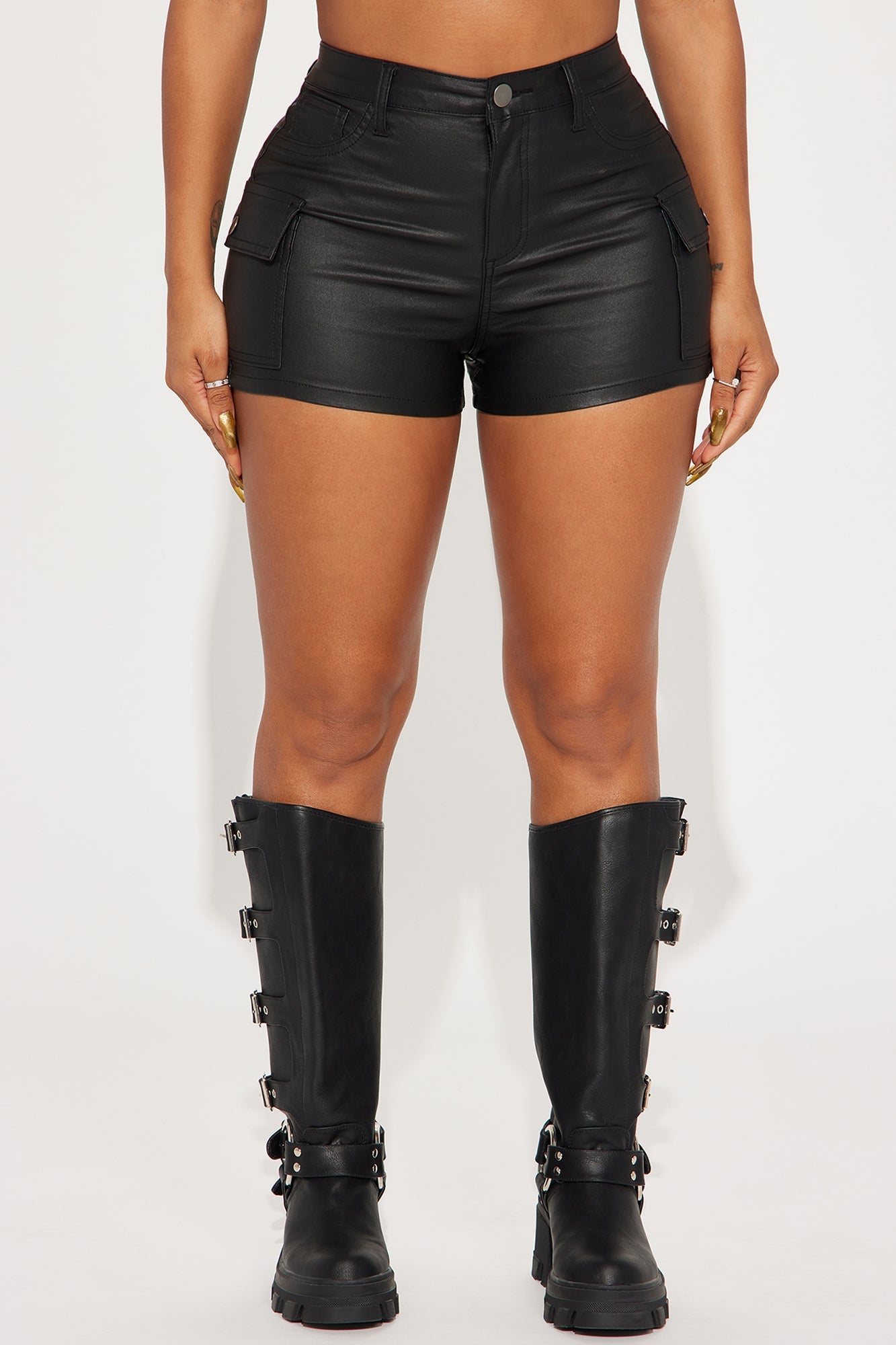 Fallin For You Coated Cargo Short - Black image 5