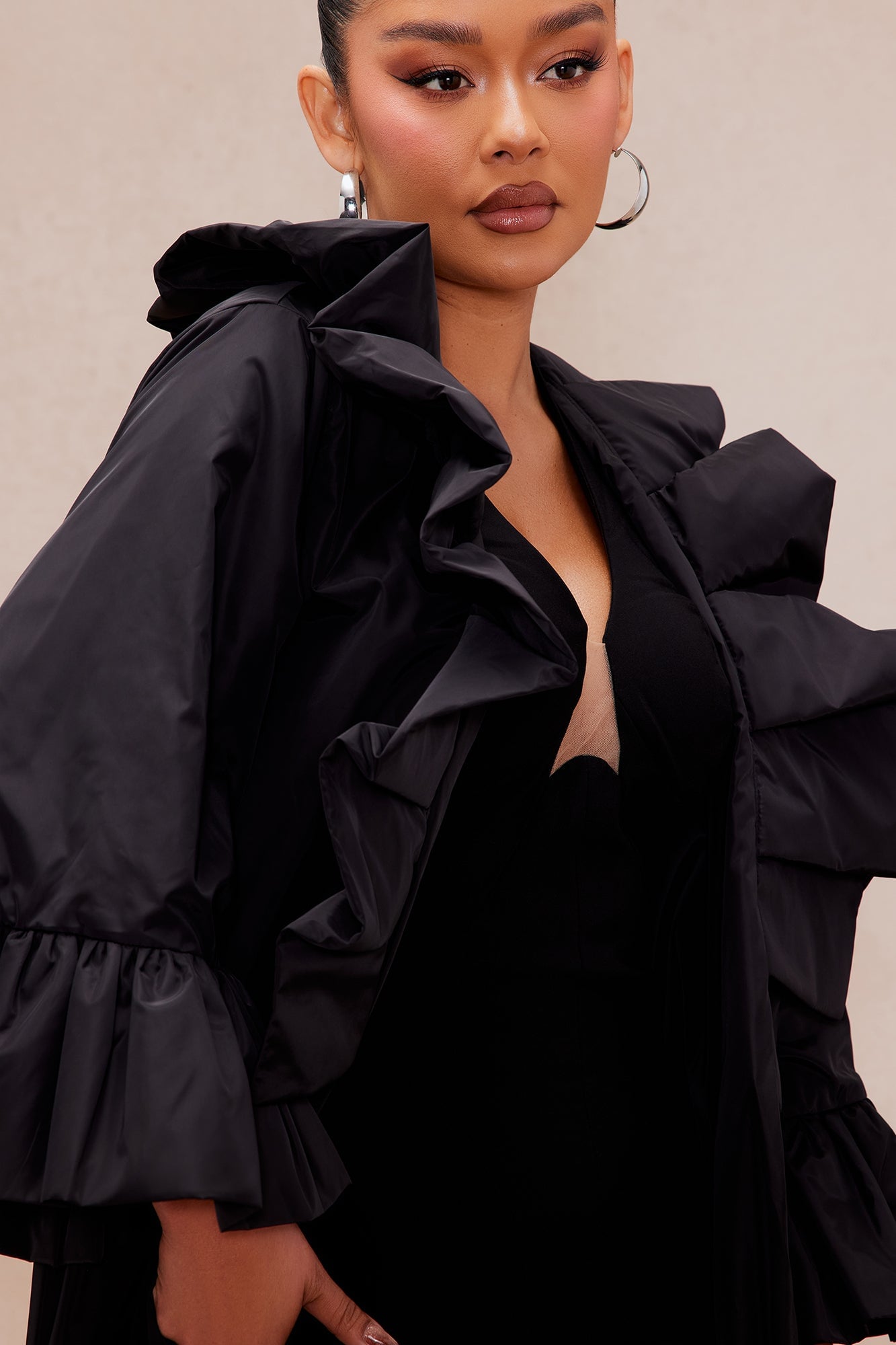 Ramona Taffeta Jacket - Black image 7