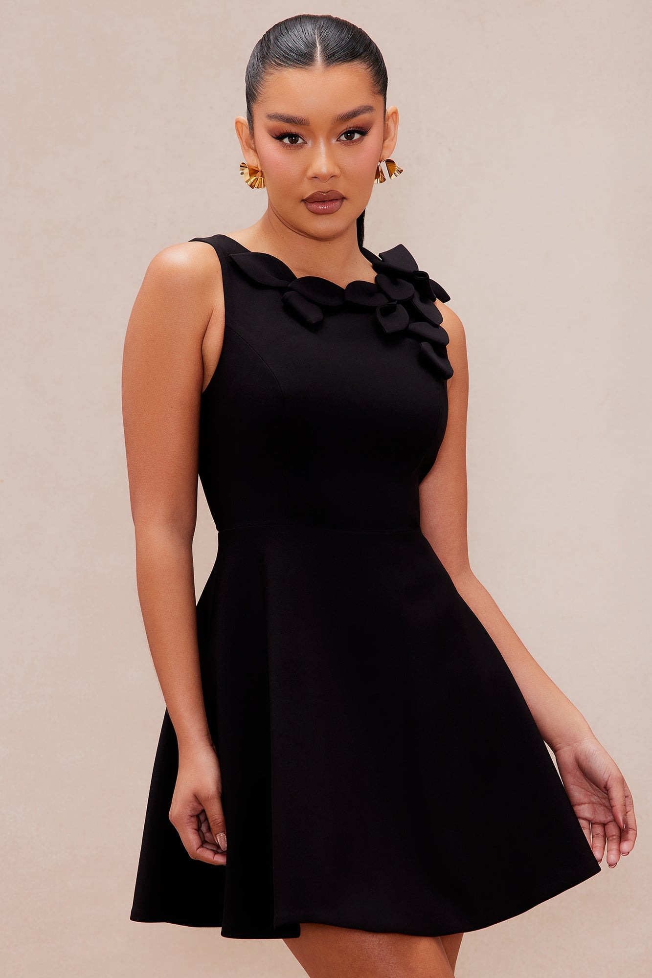 Nalani Embroidered Mini Dress - Black image 5