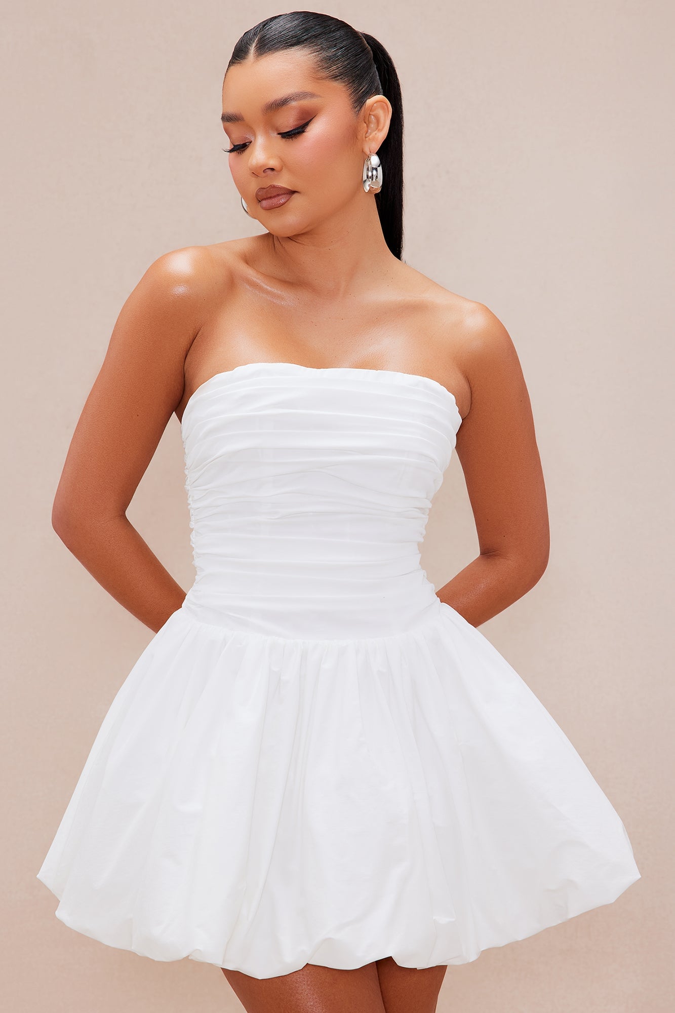 Penny Poplin Mini Dress - White image 5