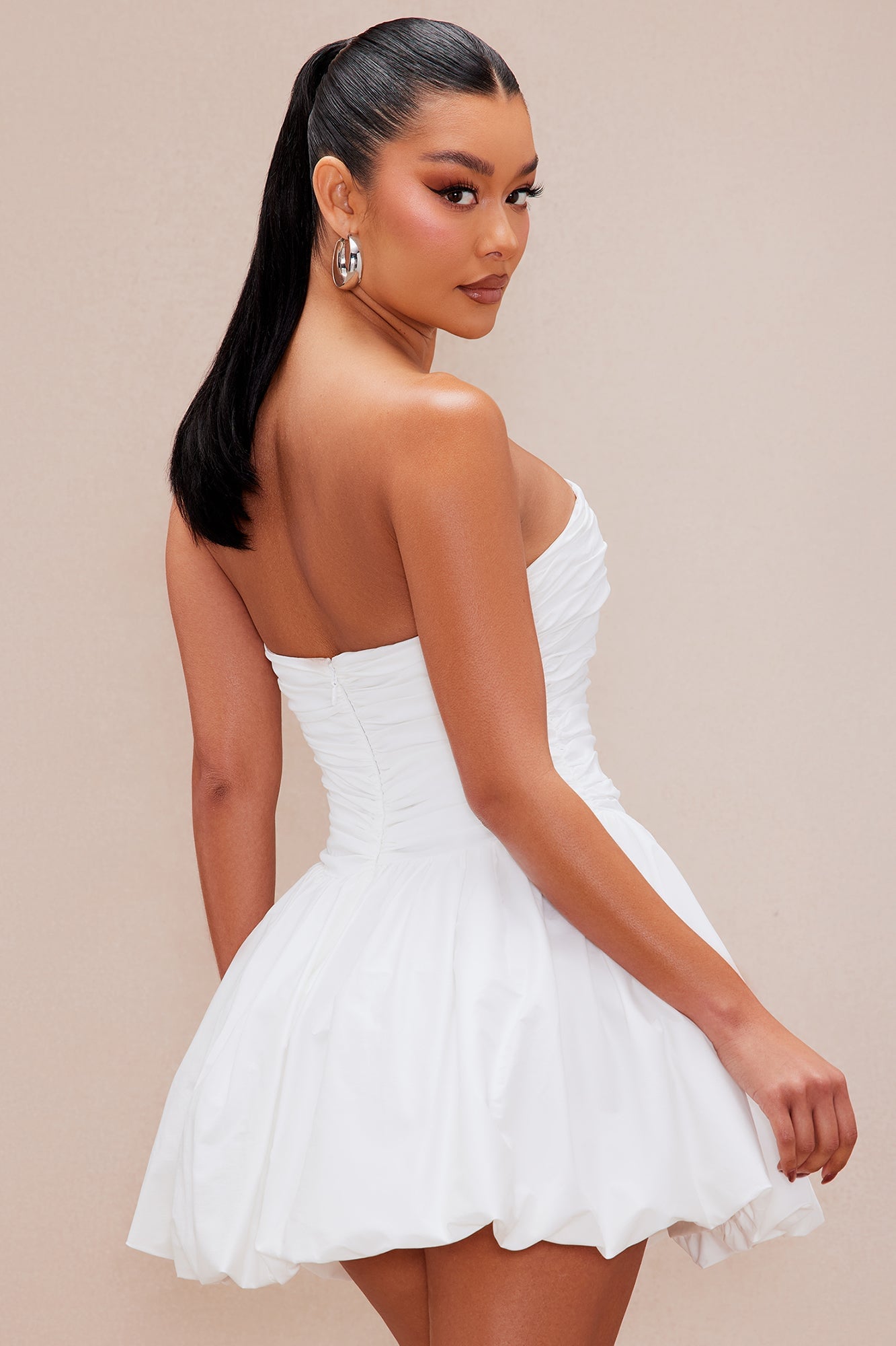 Penny Poplin Mini Dress - White image 7