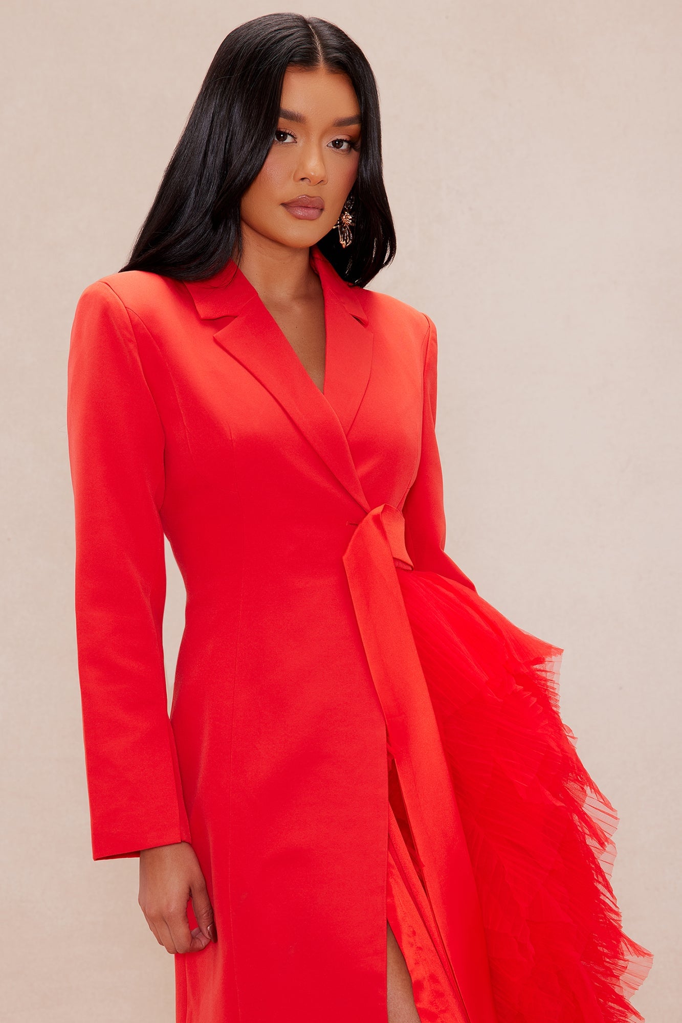 Katie Tulle Blazer - Red image 6