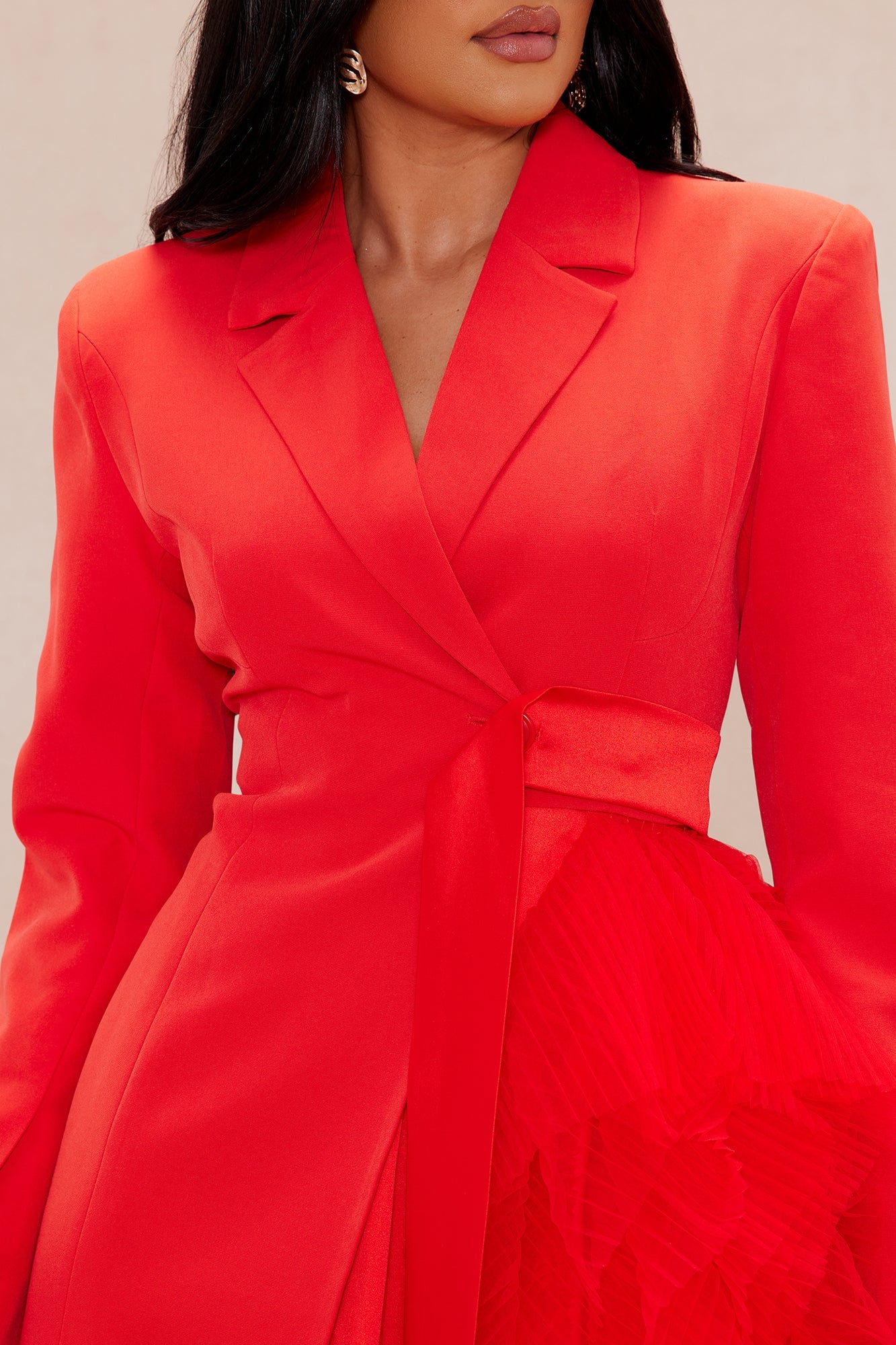 Katie Tulle Blazer - Red image 7
