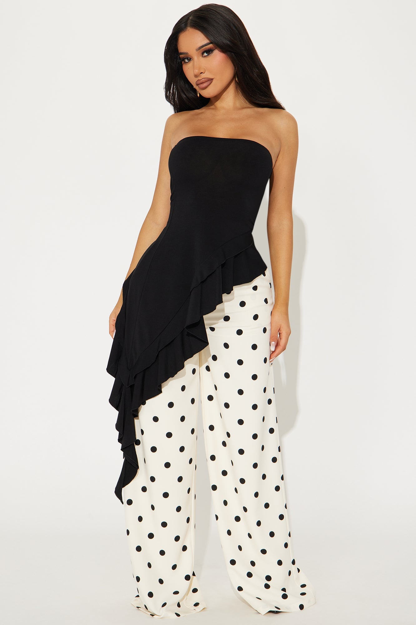Call The Girls Asymmetrical Top - Black image 4