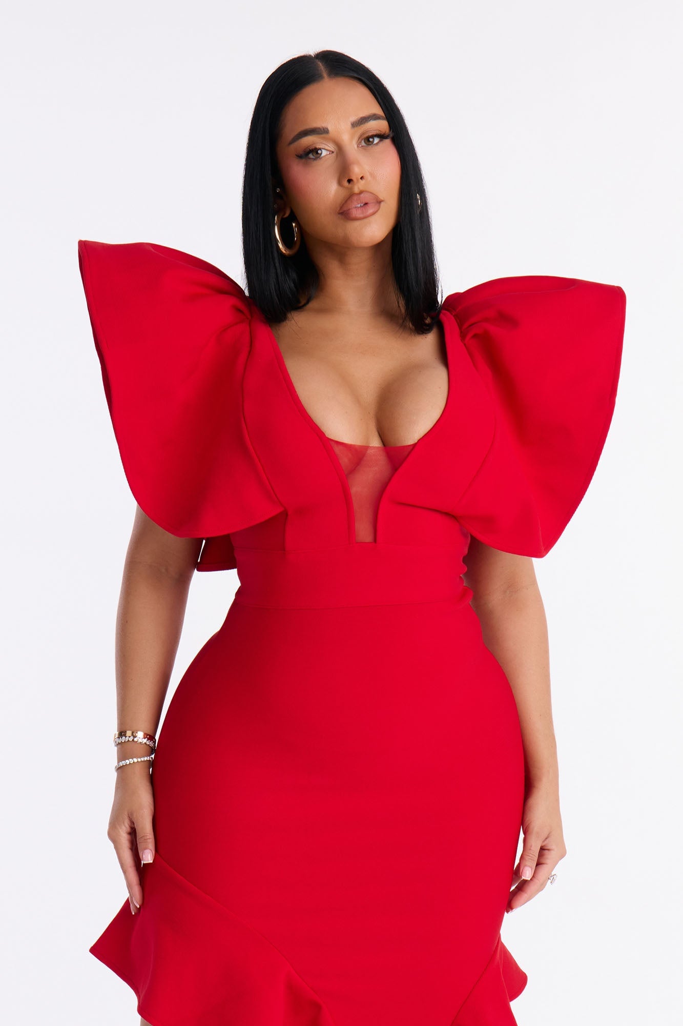 Soreline Bandage Midi Dress - Red image 2