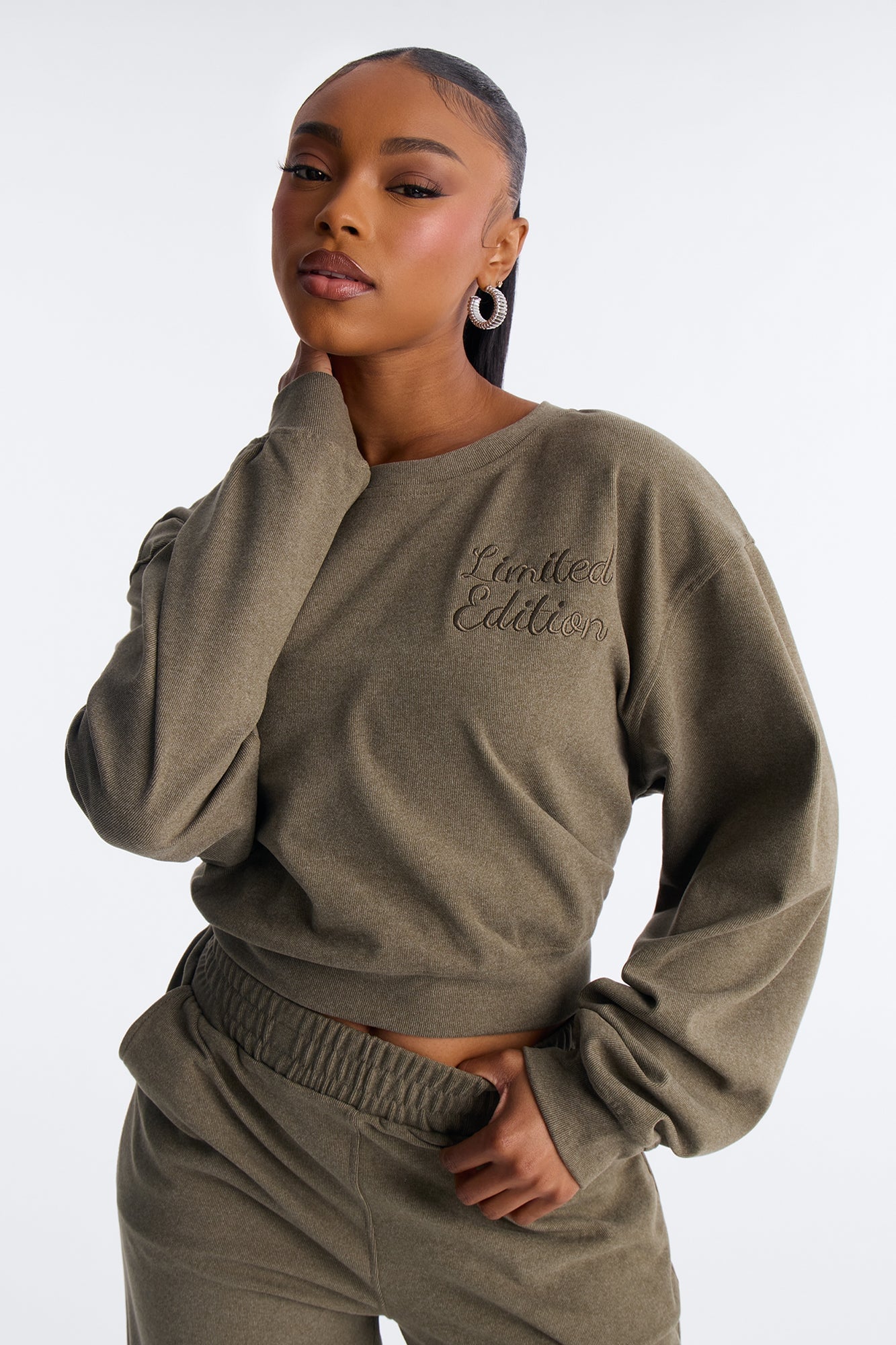 Limited Edition Butter Fleece Lounge Top - Sage image 1