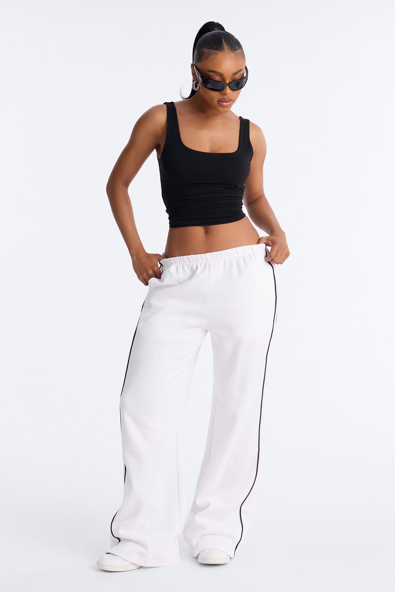 Just Vibin Fleece Lounge Pant - White image 1