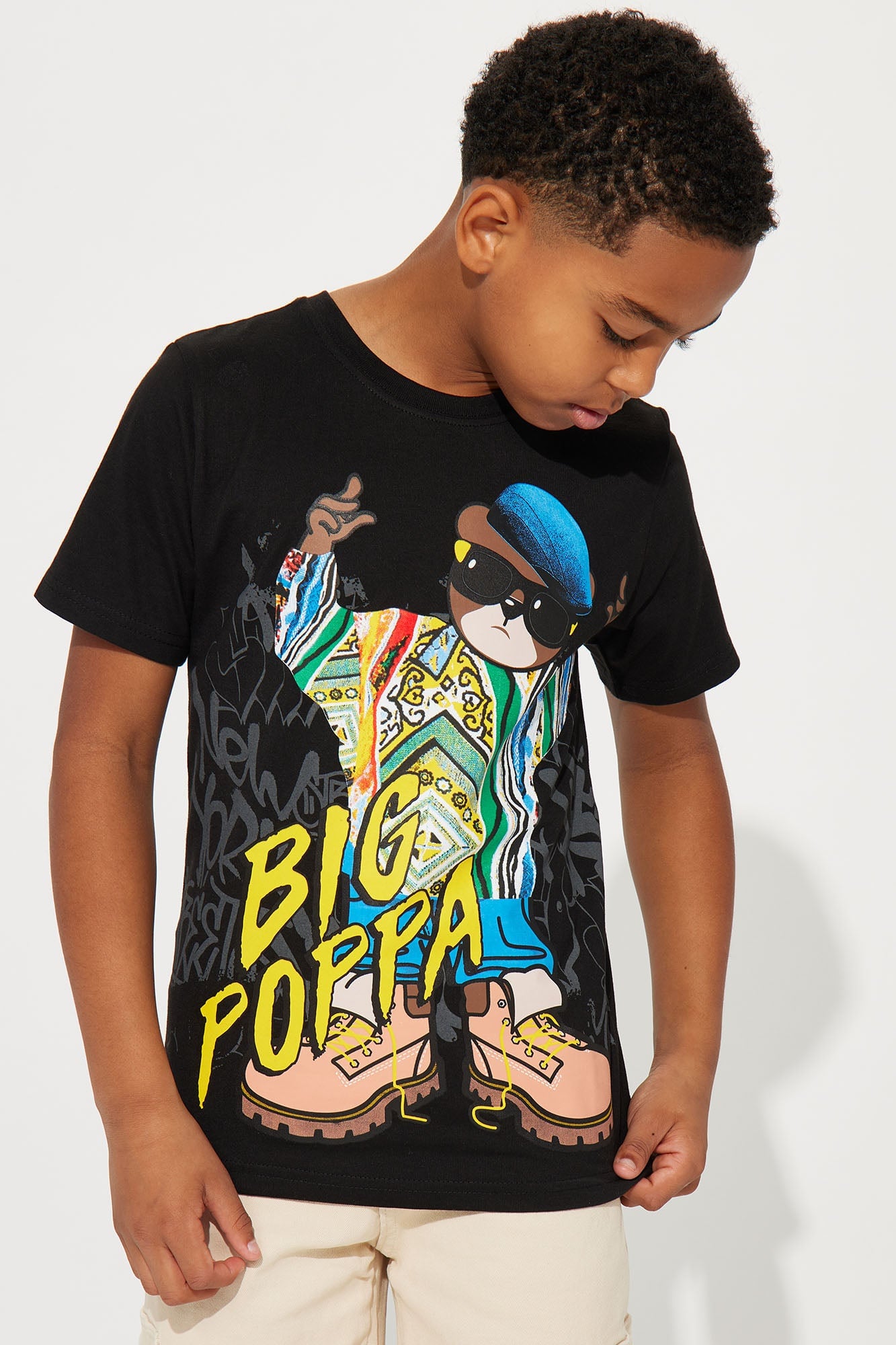 Mini Big Poppa Short Sleeve Tee - Black image 1