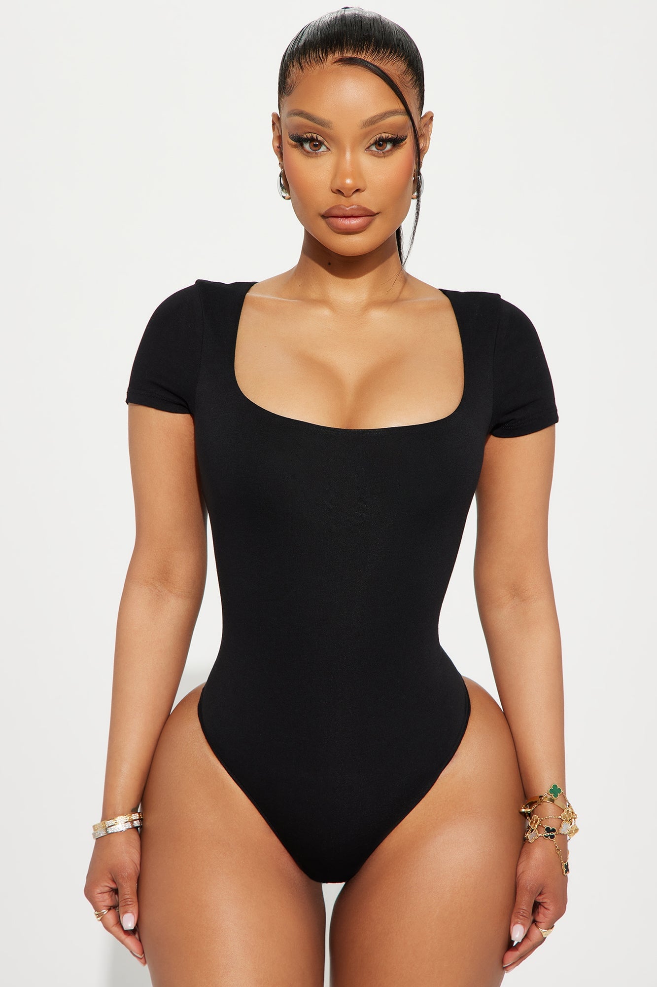 Devyn Double Layered Bodysuit - Black image 5
