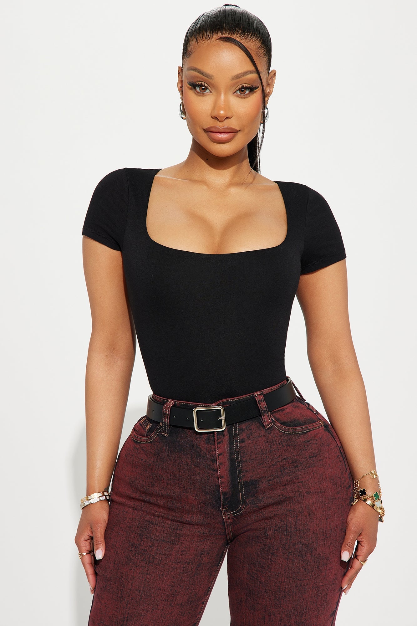 Devyn Double Layered Bodysuit - Black image 7