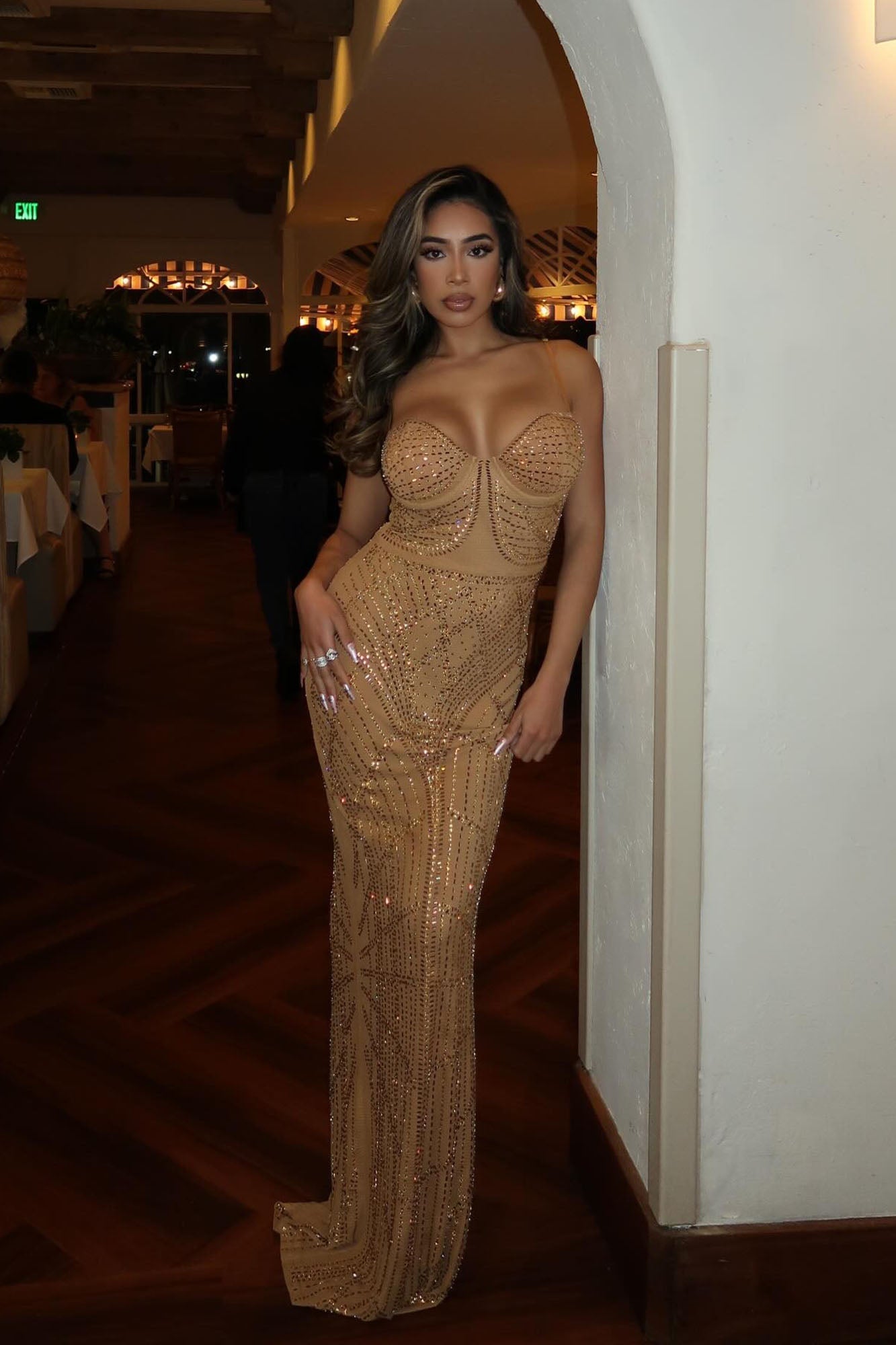 London Embellished Maxi Dress - Gold image 4