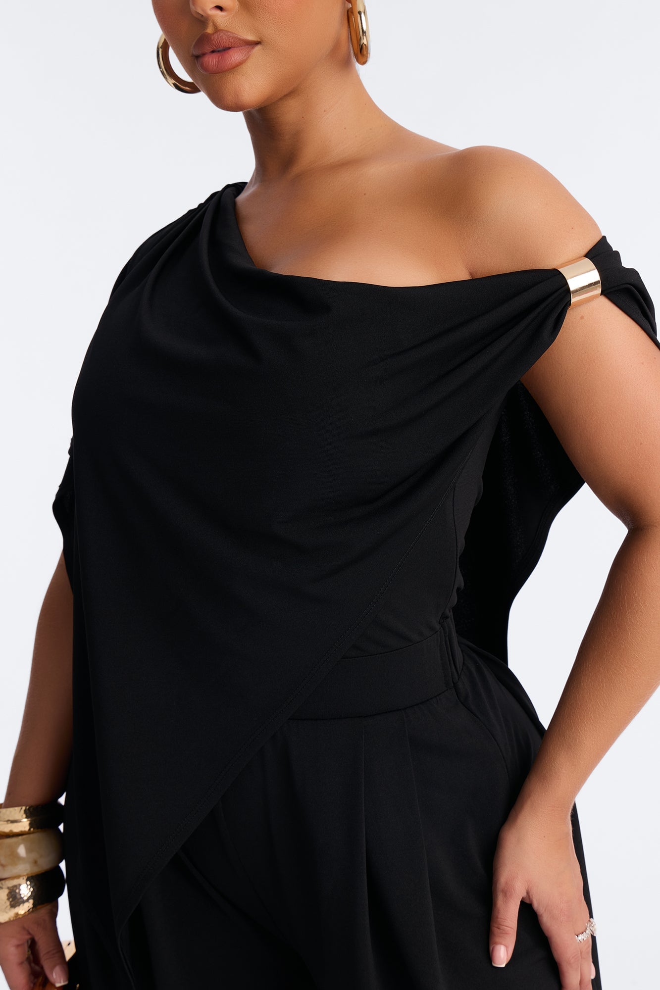 Shanti Asymmetrical Wide Leg Jumpsuit - Black image 8