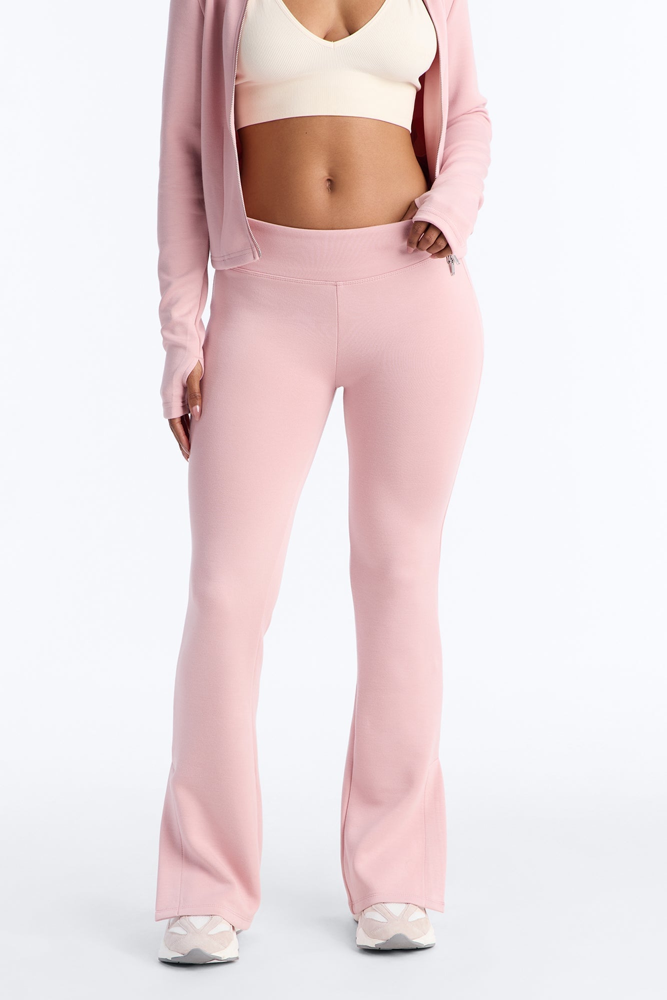 Bella Scuba Slit Lounge Flare Pant - Pink image 3