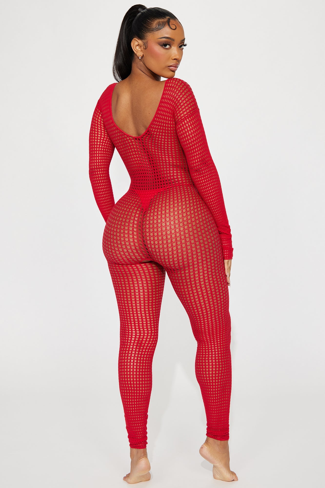 Give Me Your All Jumpsuit Bodystocking - Red image 3