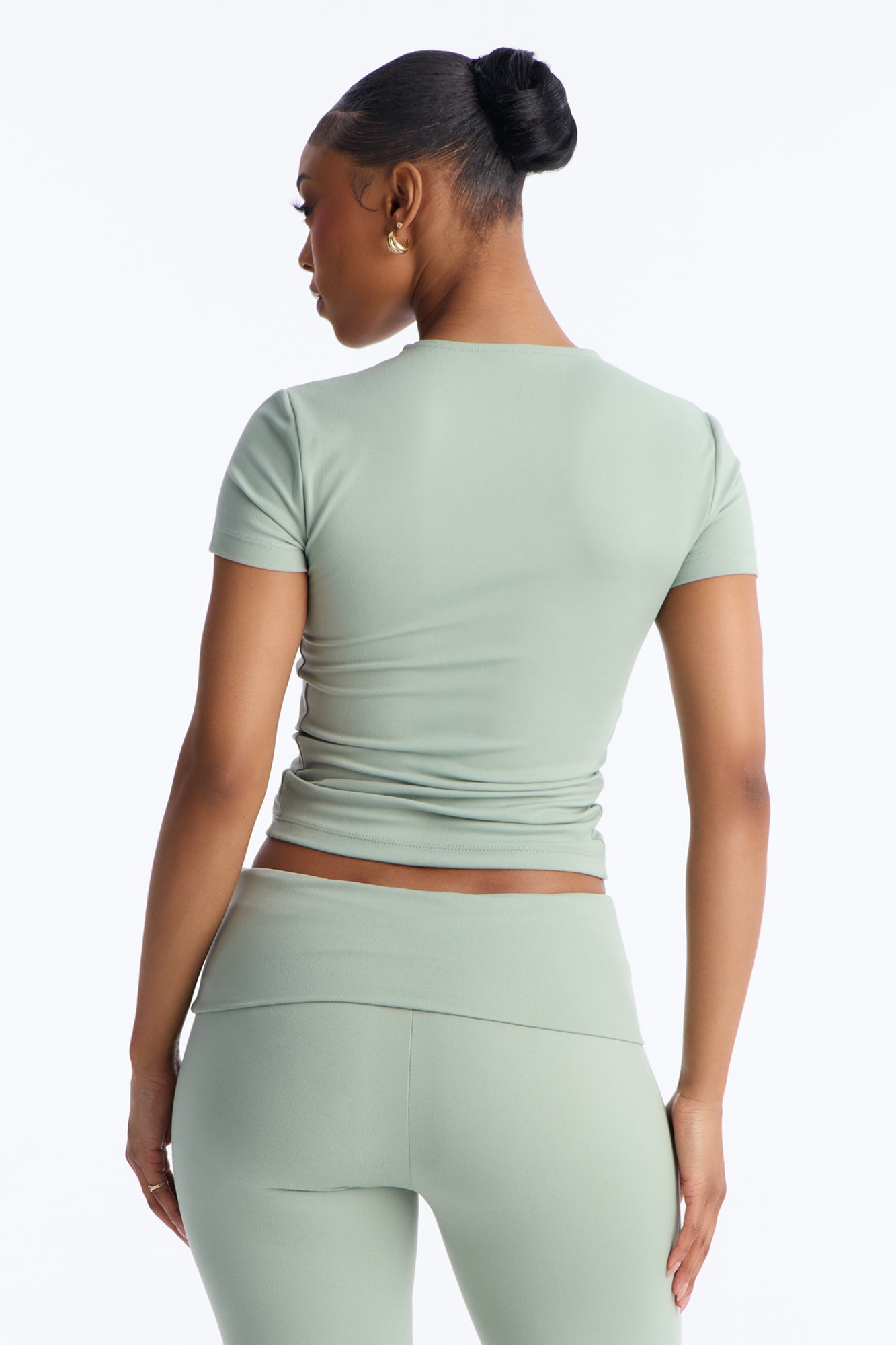 Myla Tricot Lounge Short Sleeve Top - Olive image 7