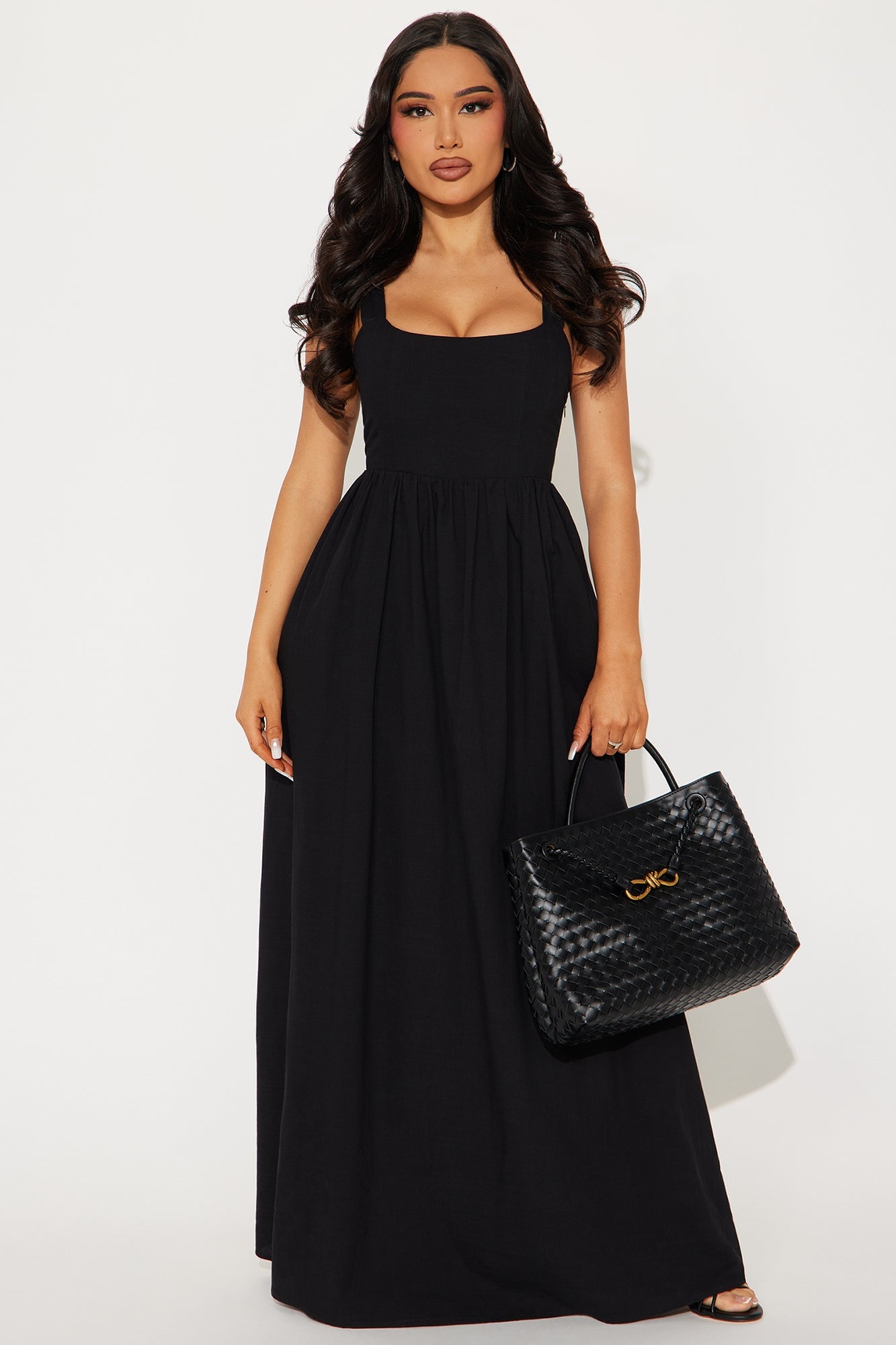 Mary Linen Maxi Dress - Black image 4