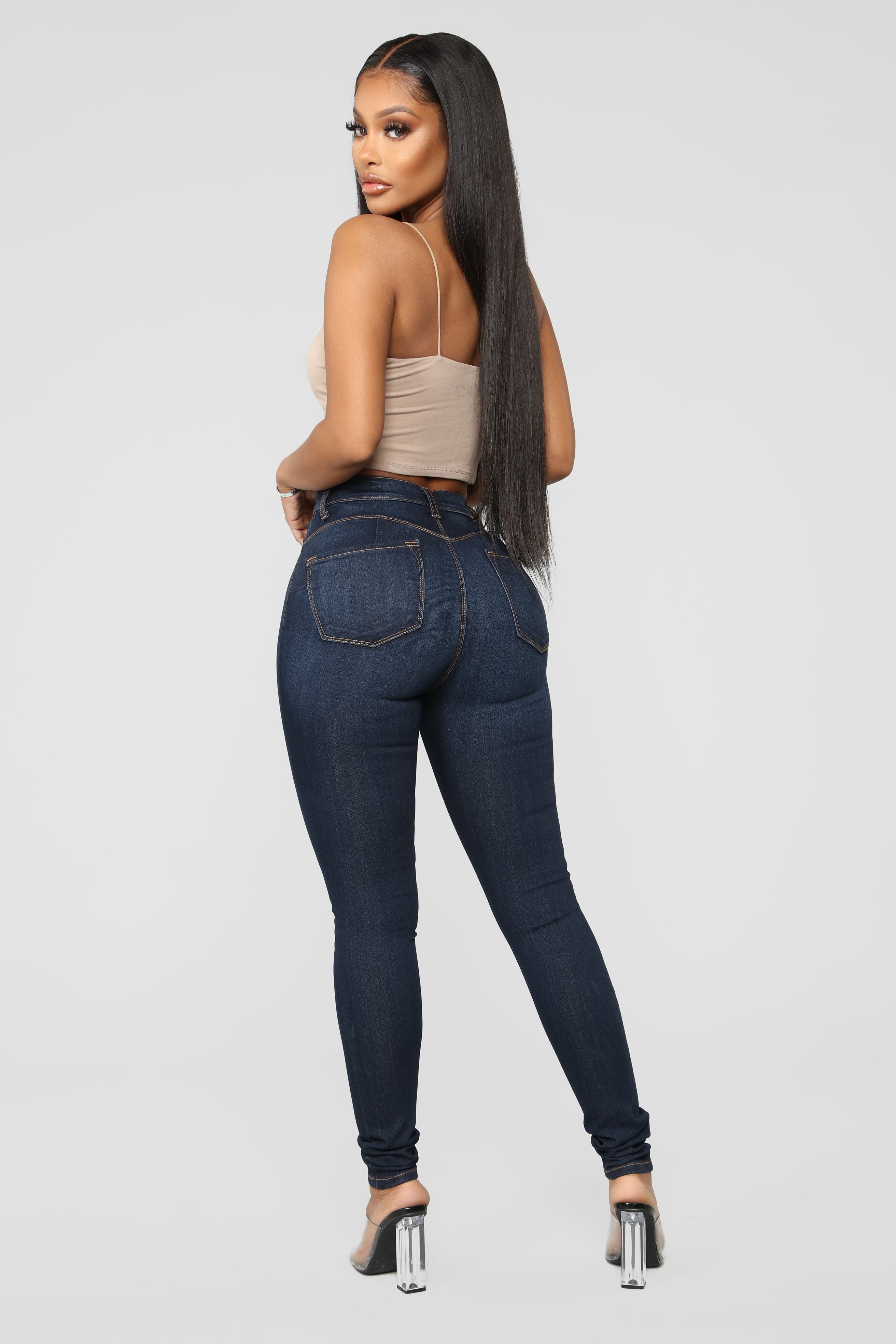 Classic Beauty Booty Lifter Skinny Jeans - Dark Denim image 11